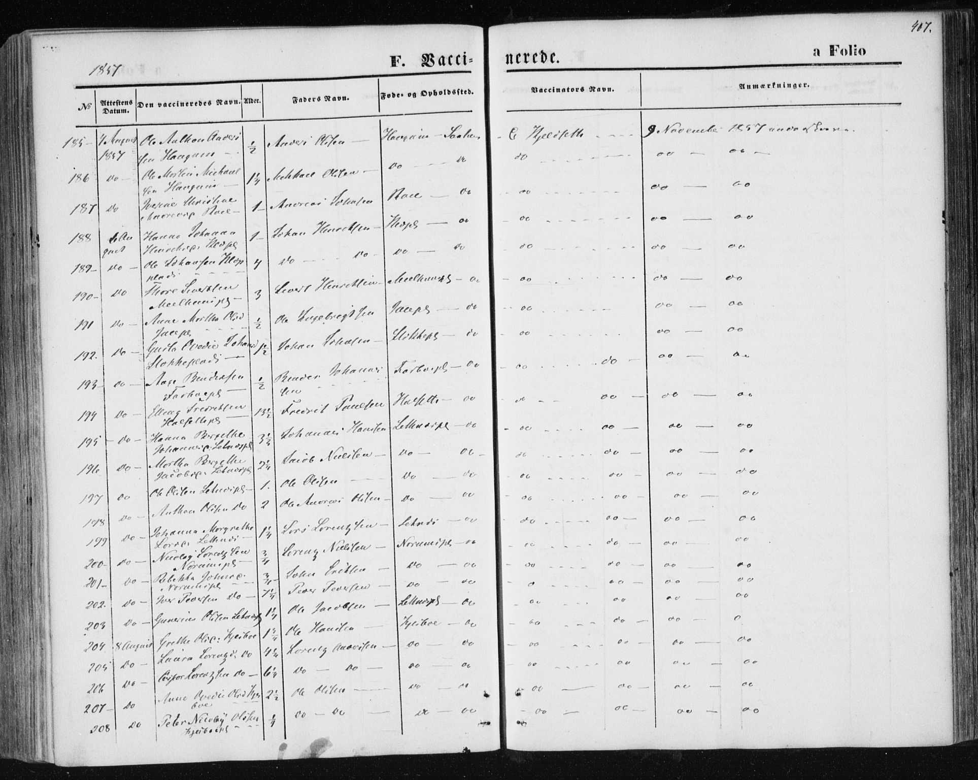 Ministerialprotokoller, klokkerbøker og fødselsregistre - Nord-Trøndelag, AV/SAT-A-1458/730/L0283: Parish register (official) no. 730A08, 1855-1865, p. 407