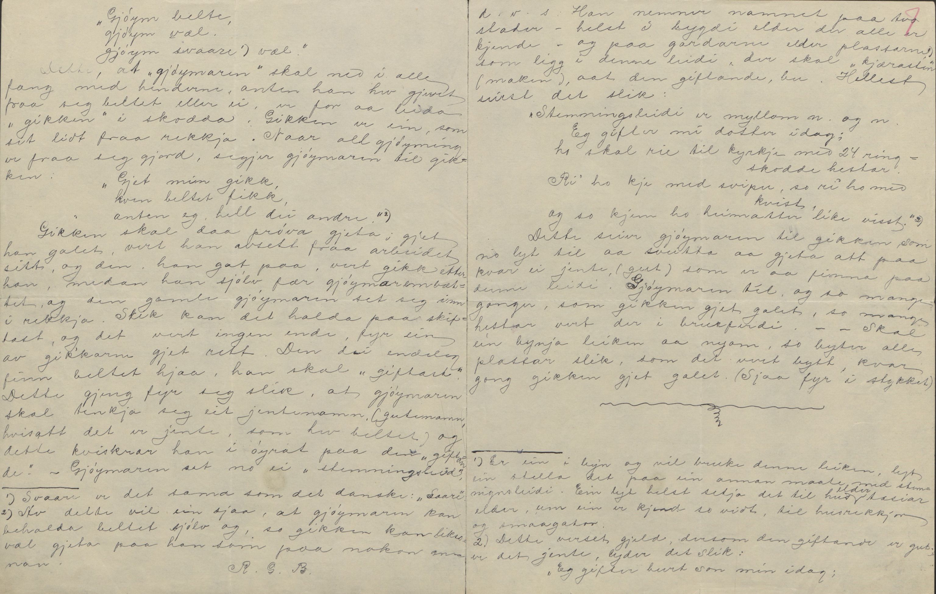 Rikard Berge, TEMU/TGM-A-1003/F/L0004/0053: 101-159 / 157 Manuskript, notatar, brev o.a. Nokre leiker, manuskript, 1906-1908, p. 6-7