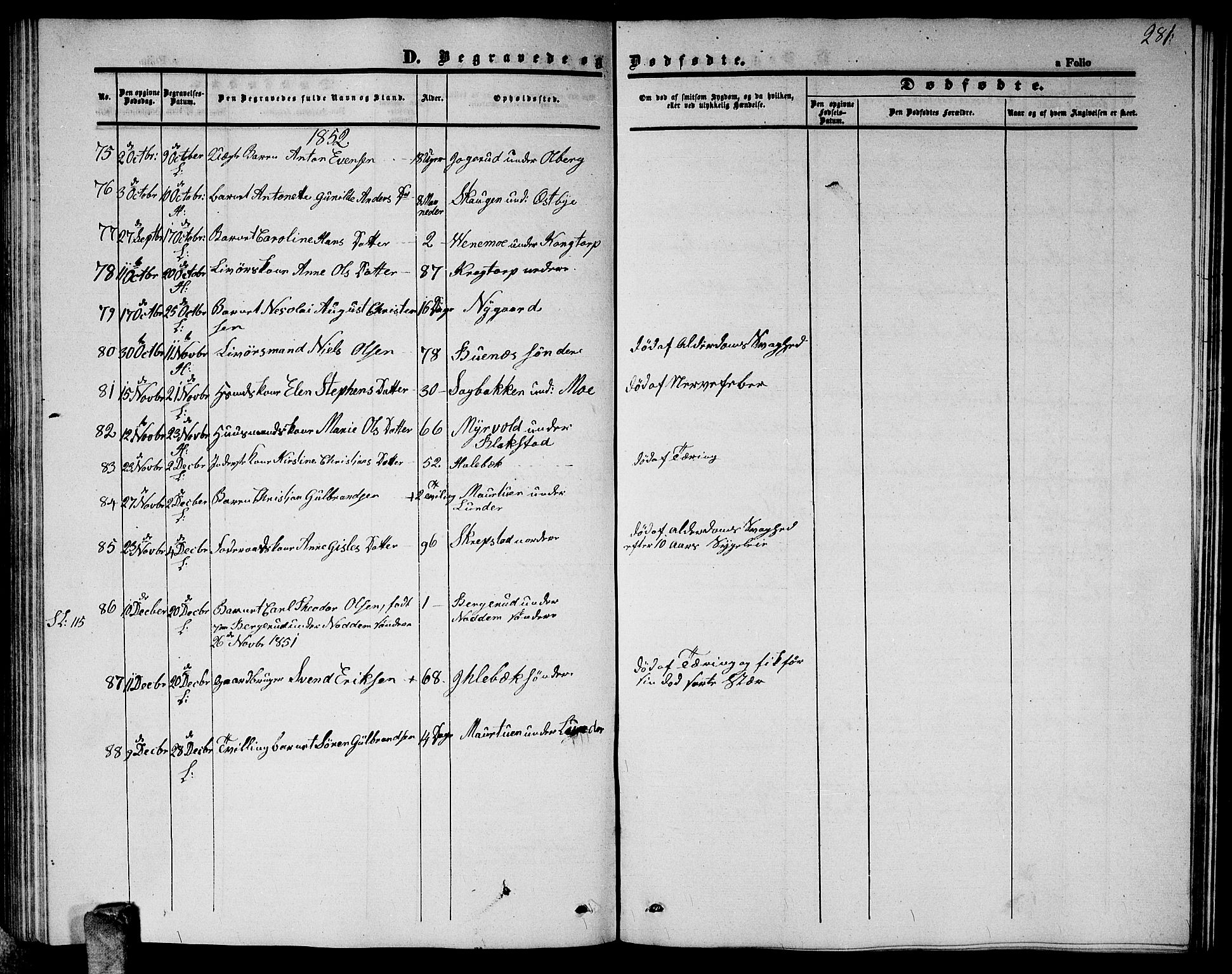 Høland prestekontor Kirkebøker, SAO/A-10346a/G/Ga/L0003: Parish register (copy) no. I 3, 1846-1853, p. 281
