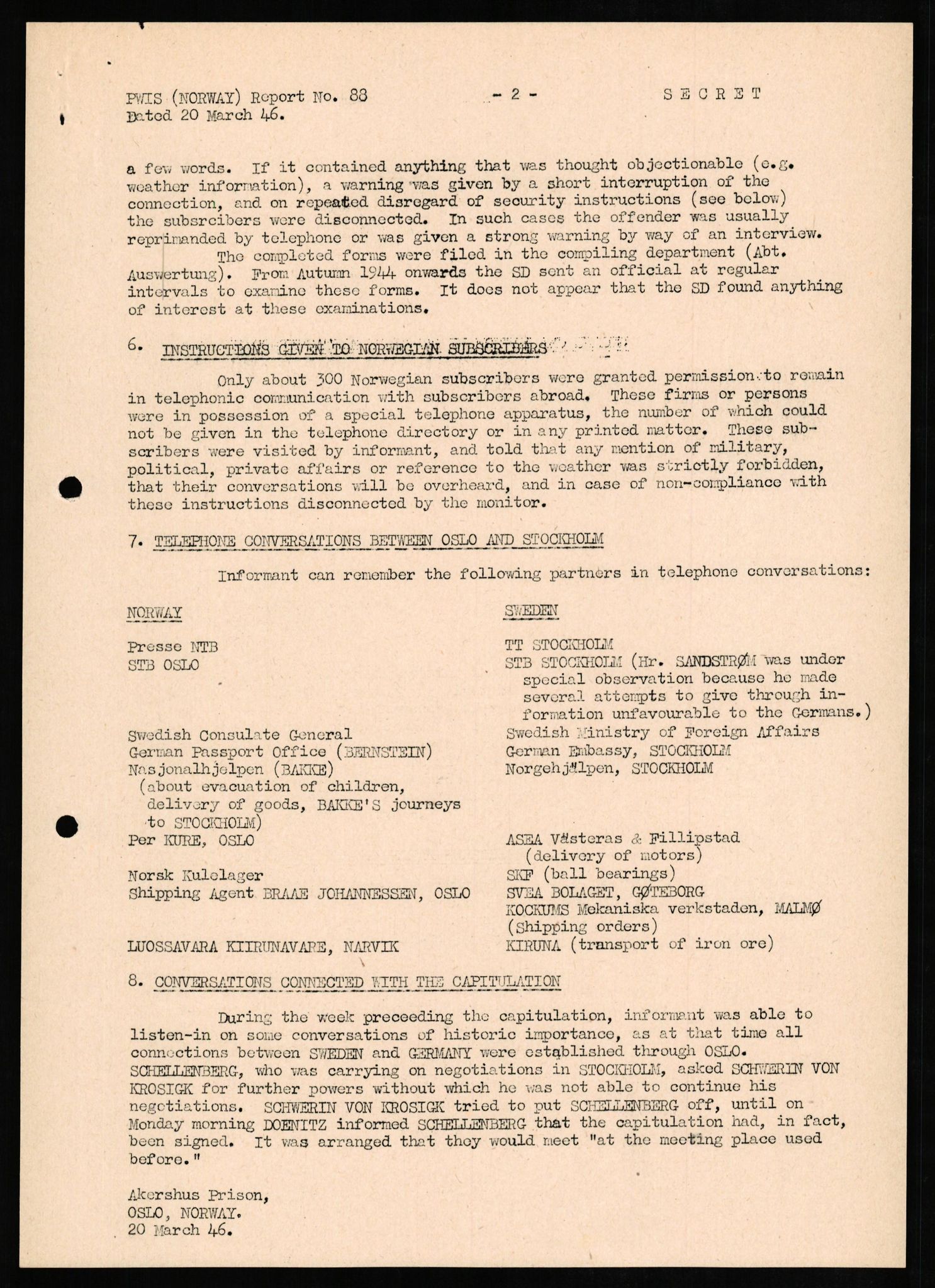 Forsvaret, Forsvarets overkommando II, AV/RA-RAFA-3915/D/Db/L0012: CI Questionaires. Tyske okkupasjonsstyrker i Norge. Tyskere., 1945-1946, p. 106