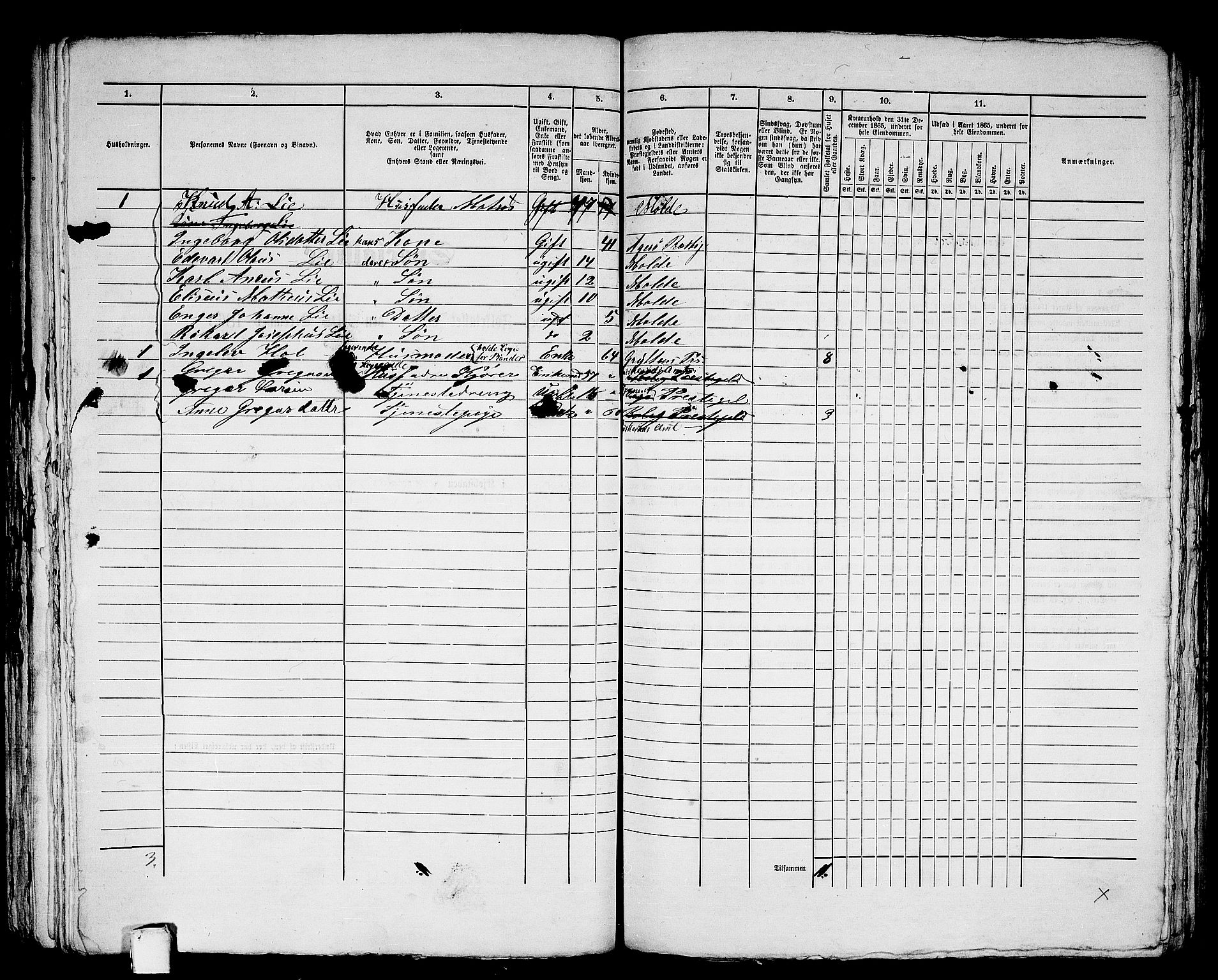 RA, 1865 census for Molde, 1865, p. 231