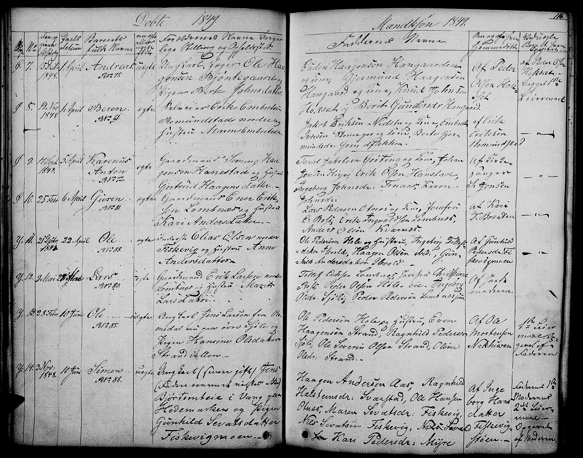 Rendalen prestekontor, SAH/PREST-054/H/Ha/Haa/L0004: Parish register (official) no. 4, 1829-1852, p. 116