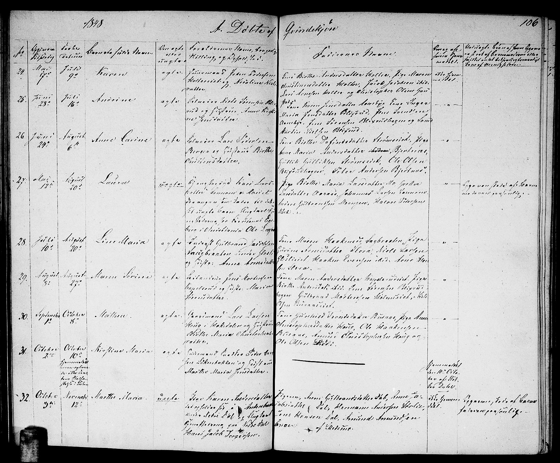 Nittedal prestekontor Kirkebøker, AV/SAO-A-10365a/F/Fa/L0004: Parish register (official) no. I 4, 1836-1849, p. 106