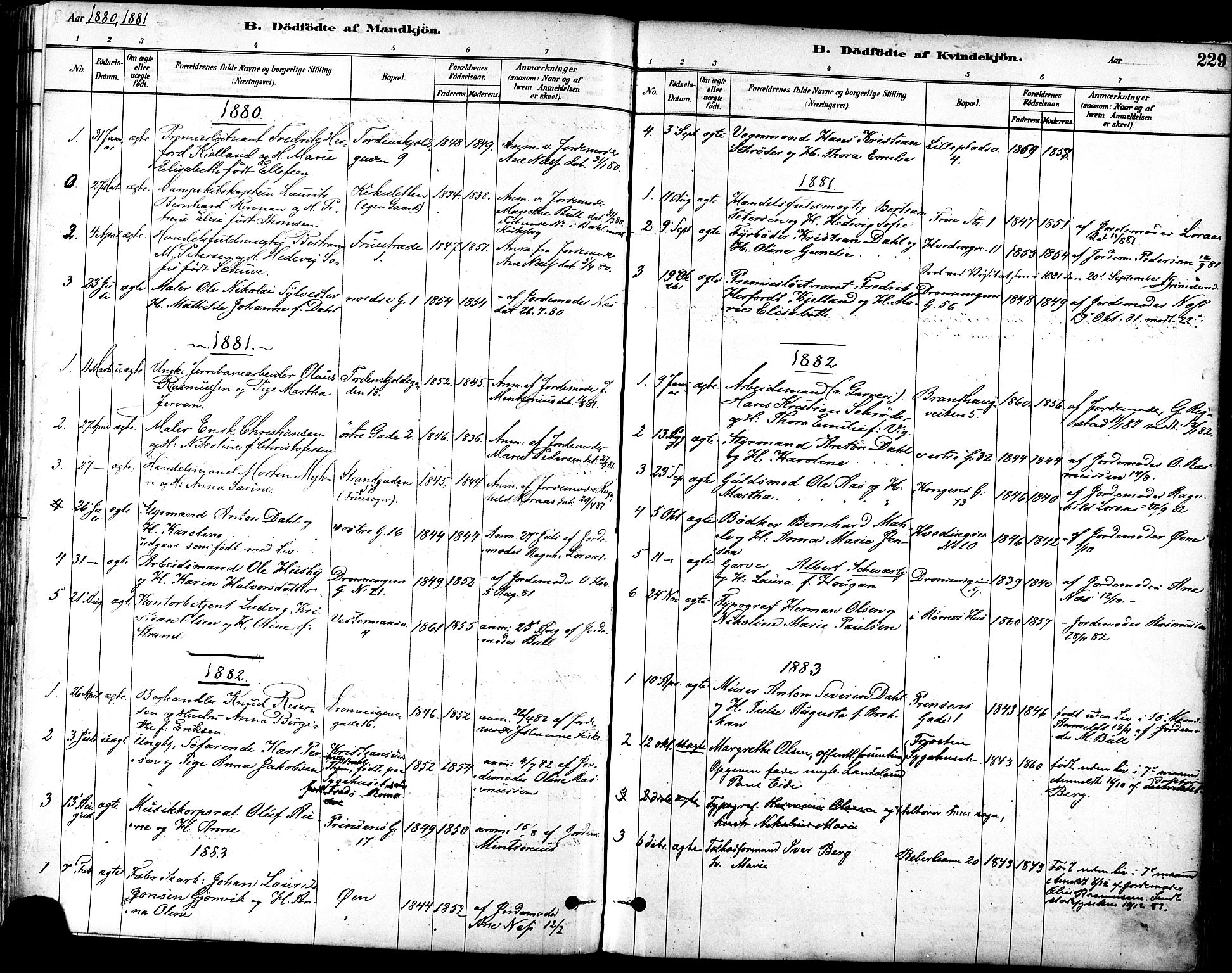 Ministerialprotokoller, klokkerbøker og fødselsregistre - Sør-Trøndelag, SAT/A-1456/601/L0057: Parish register (official) no. 601A25, 1877-1891, p. 229