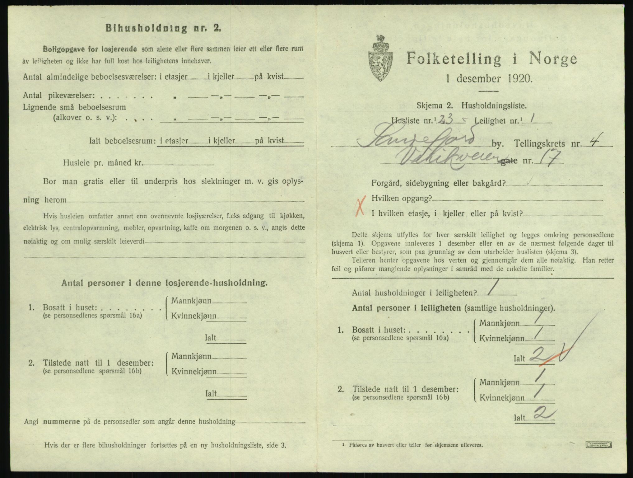 SAKO, 1920 census for Sandefjord, 1920, p. 2294