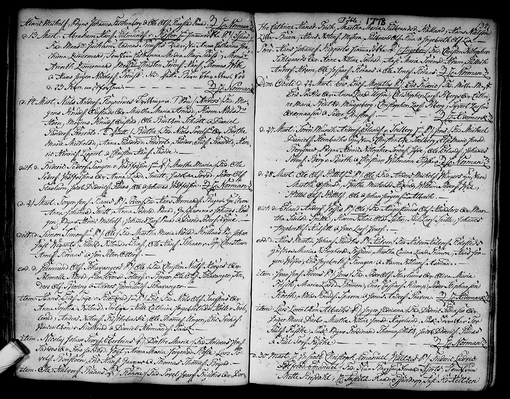 Kongsberg kirkebøker, SAKO/A-22/F/Fa/L0005: Parish register (official) no. I 5, 1769-1782, p. 134