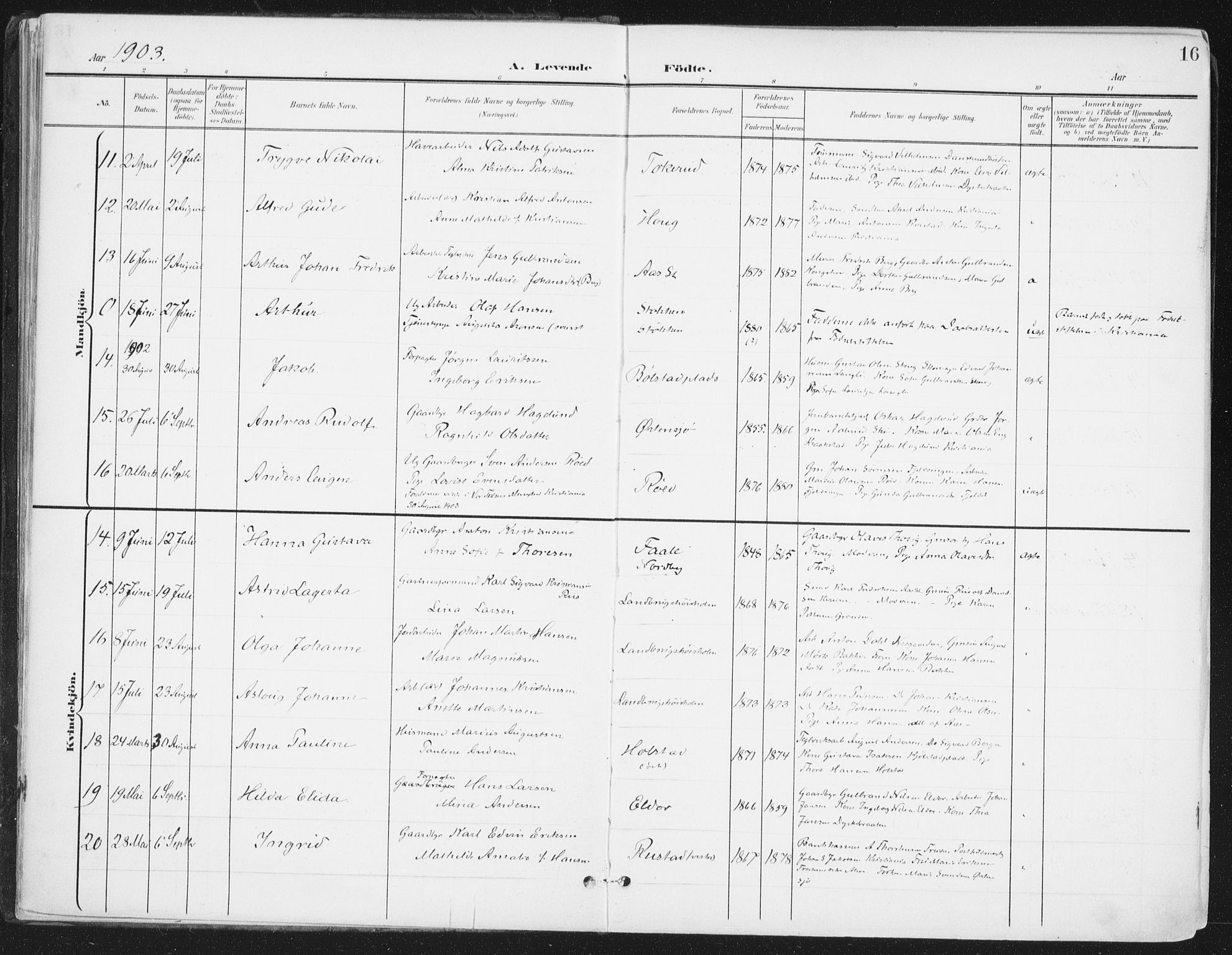 Ås prestekontor Kirkebøker, AV/SAO-A-10894/F/Fa/L0010: Parish register (official) no. I 10, 1900-1918, p. 16