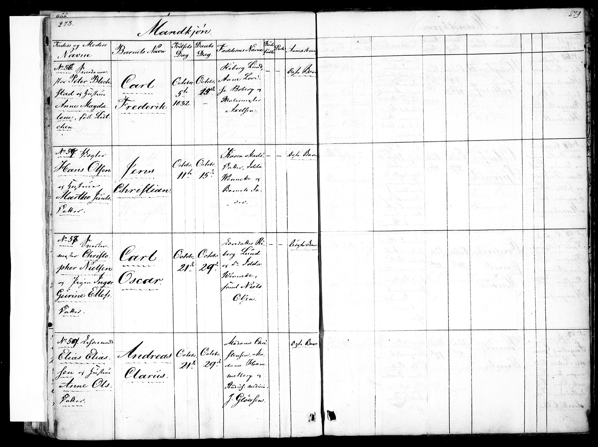 Rikshospitalet prestekontor Kirkebøker, AV/SAO-A-10309b/F/L0001: Parish register (official) no. 1, 1818-1832, p. 278-279
