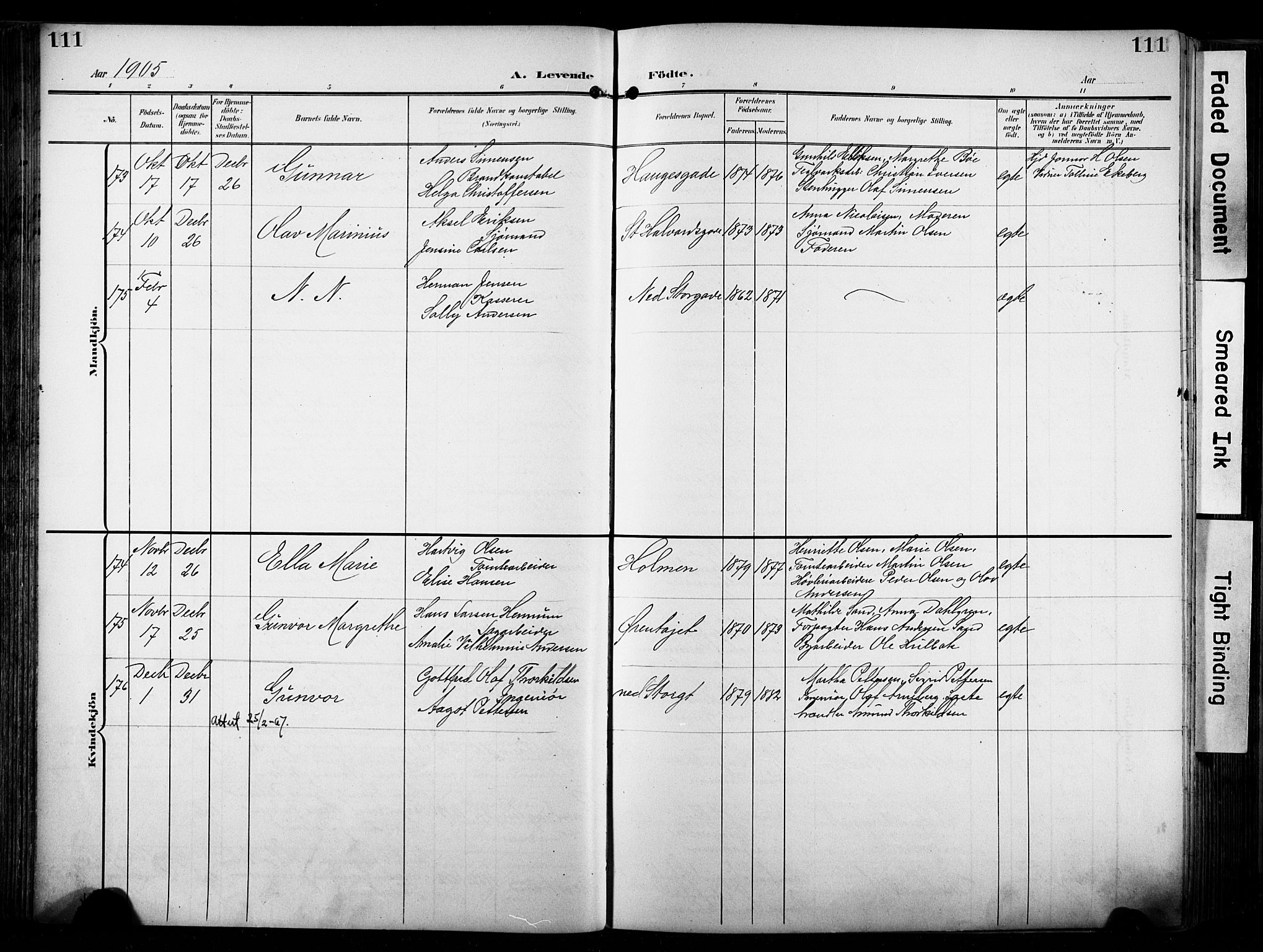 Bragernes kirkebøker, AV/SAKO-A-6/F/Fb/L0009: Parish register (official) no. II 9, 1902-1911, p. 111