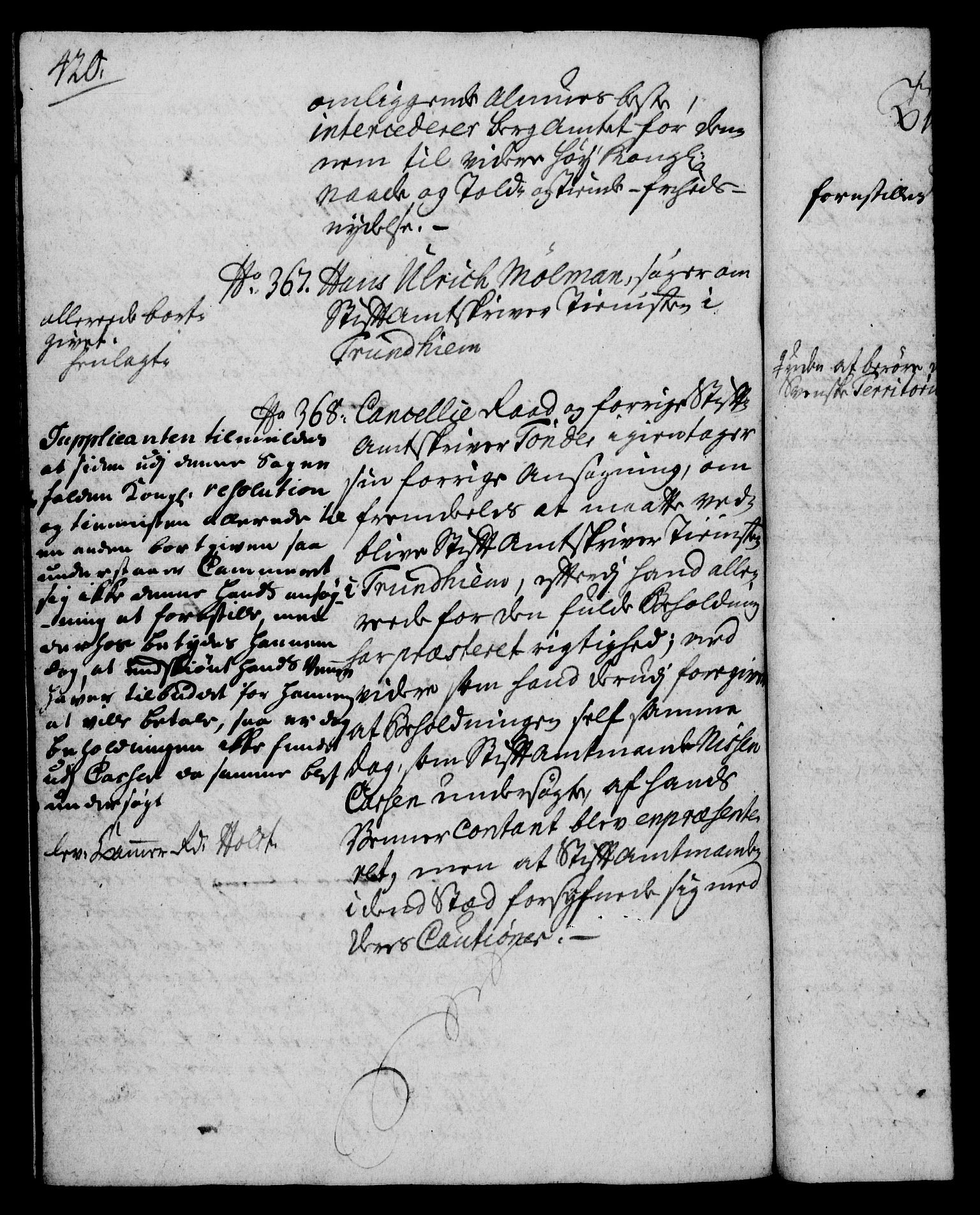 Rentekammeret, Kammerkanselliet, RA/EA-3111/G/Gh/Gha/L0023: Norsk ekstraktmemorialprotokoll (merket RK 53.68), 1741-1742, p. 420