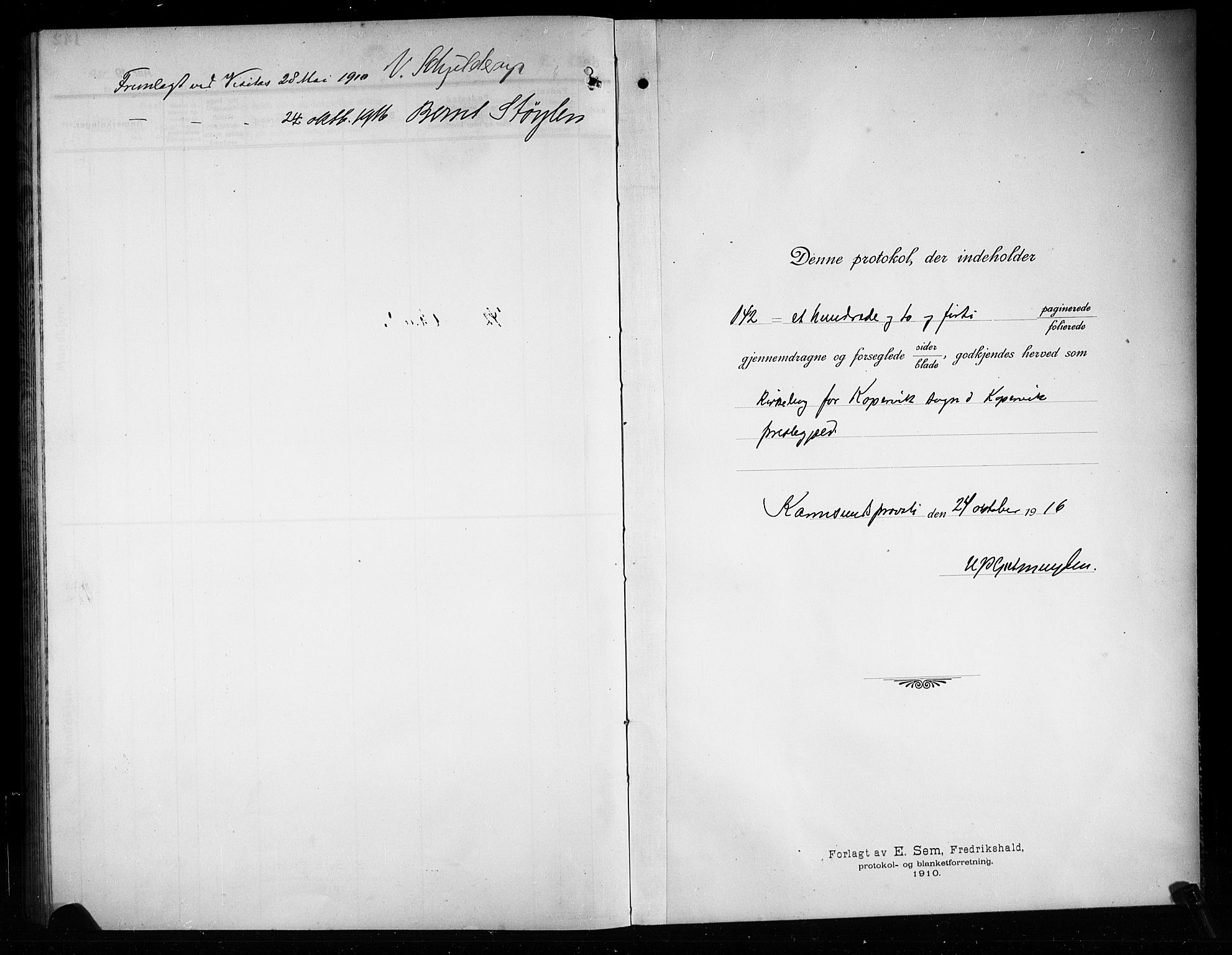 Kopervik sokneprestkontor, AV/SAST-A-101850/H/Ha/Hab/L0005: Parish register (copy) no. B 5, 1909-1918