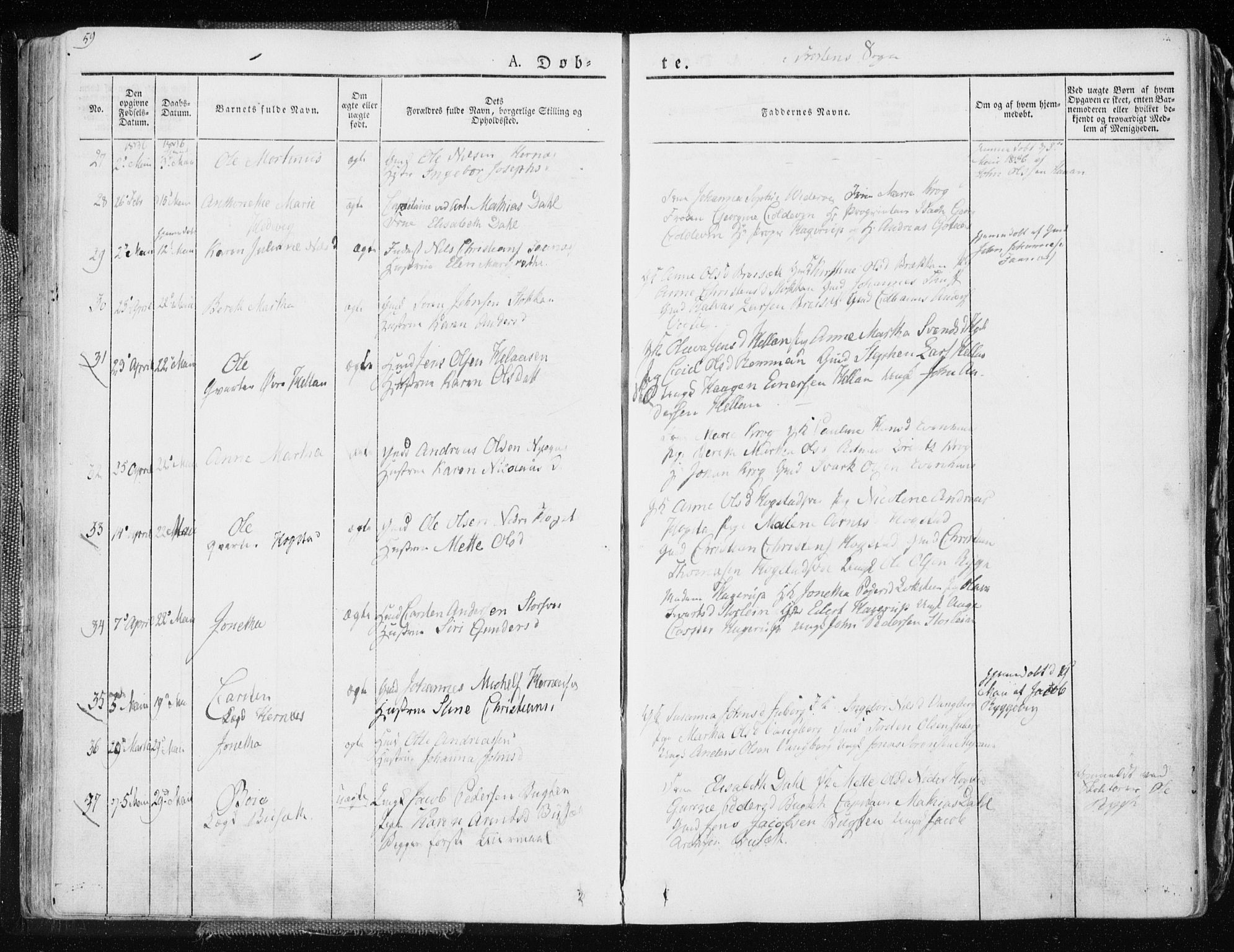 Ministerialprotokoller, klokkerbøker og fødselsregistre - Nord-Trøndelag, SAT/A-1458/713/L0114: Parish register (official) no. 713A05, 1827-1839, p. 59