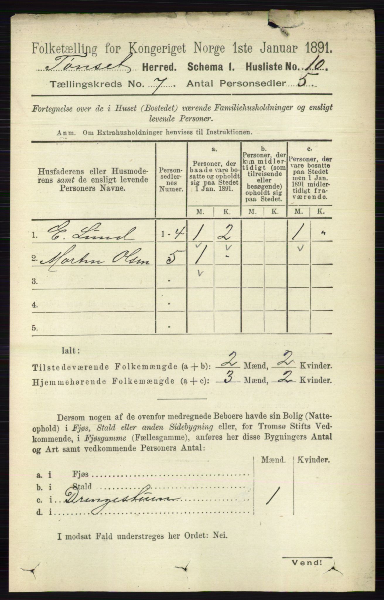 RA, 1891 census for 0437 Tynset, 1891, p. 1678