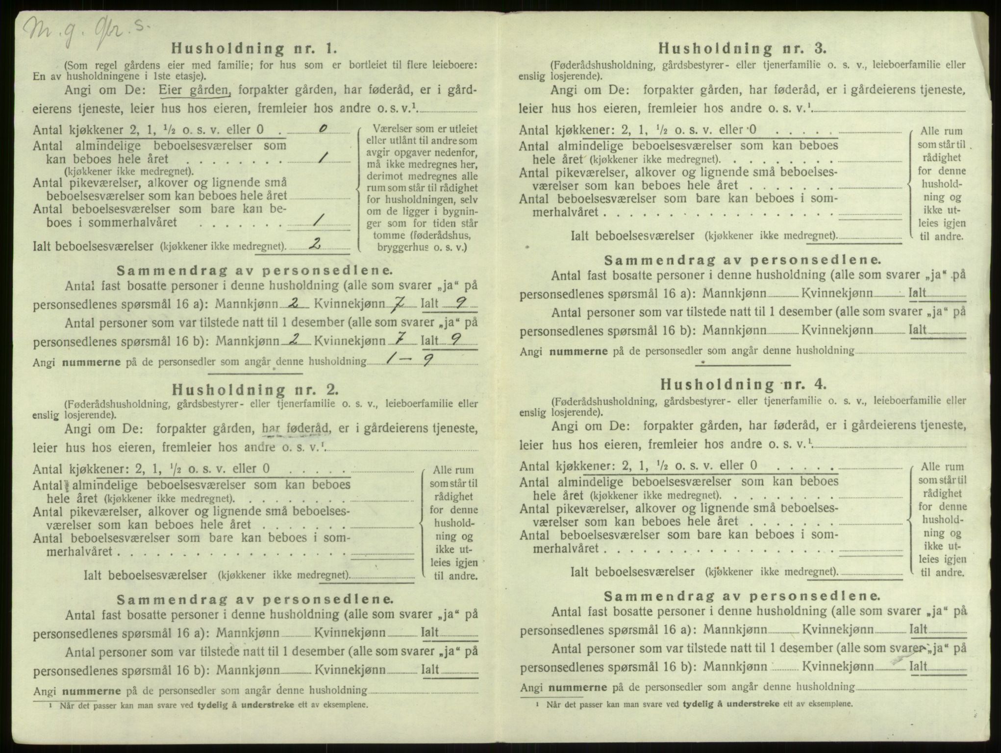 SAB, 1920 census for Manger, 1920, p. 1015