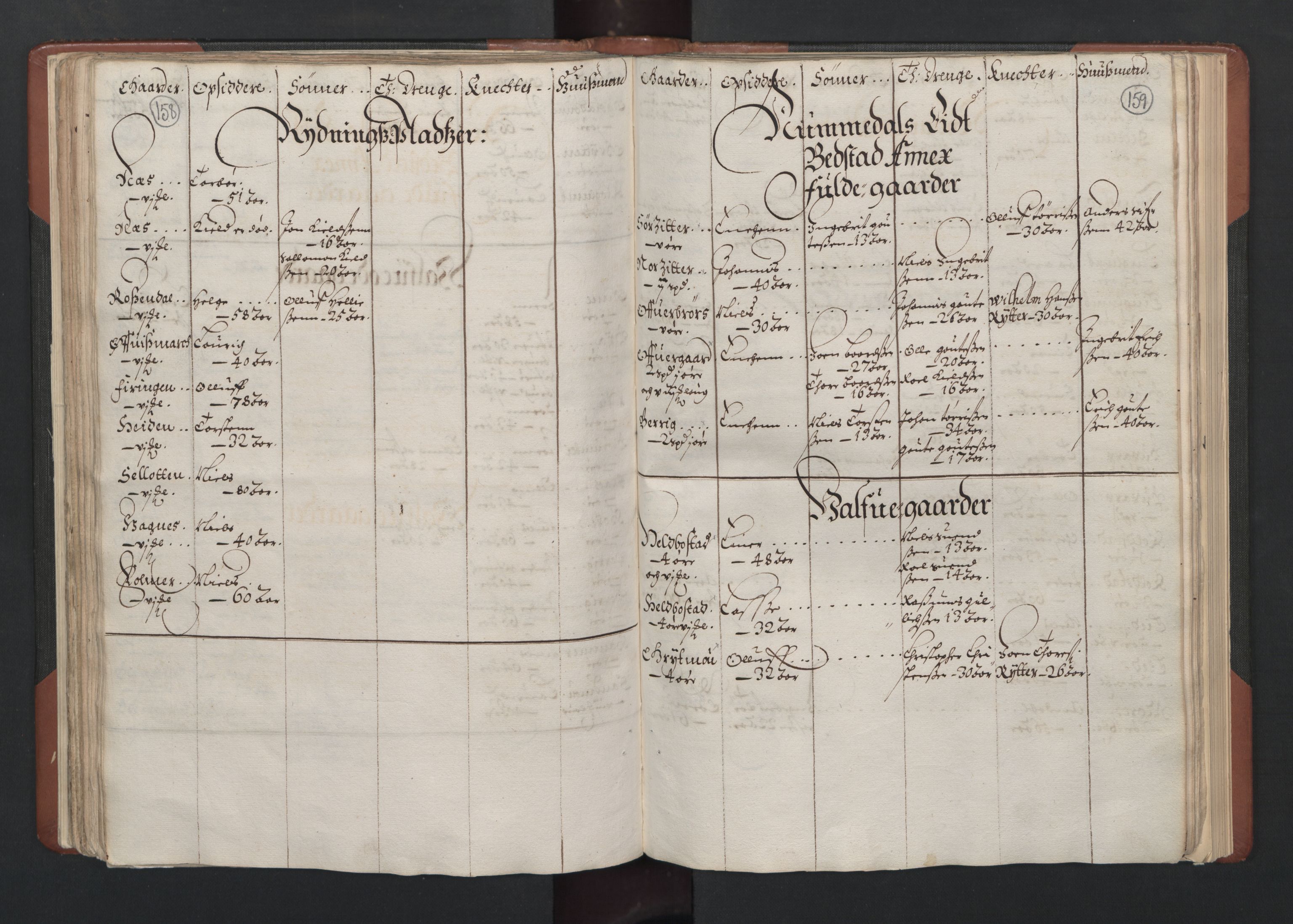RA, Bailiff's Census 1664-1666, no. 19: Fosen fogderi, Inderøy fogderi, Selbu fogderi, Namdal fogderi and Stjørdal fogderi, 1664-1665, p. 158-159