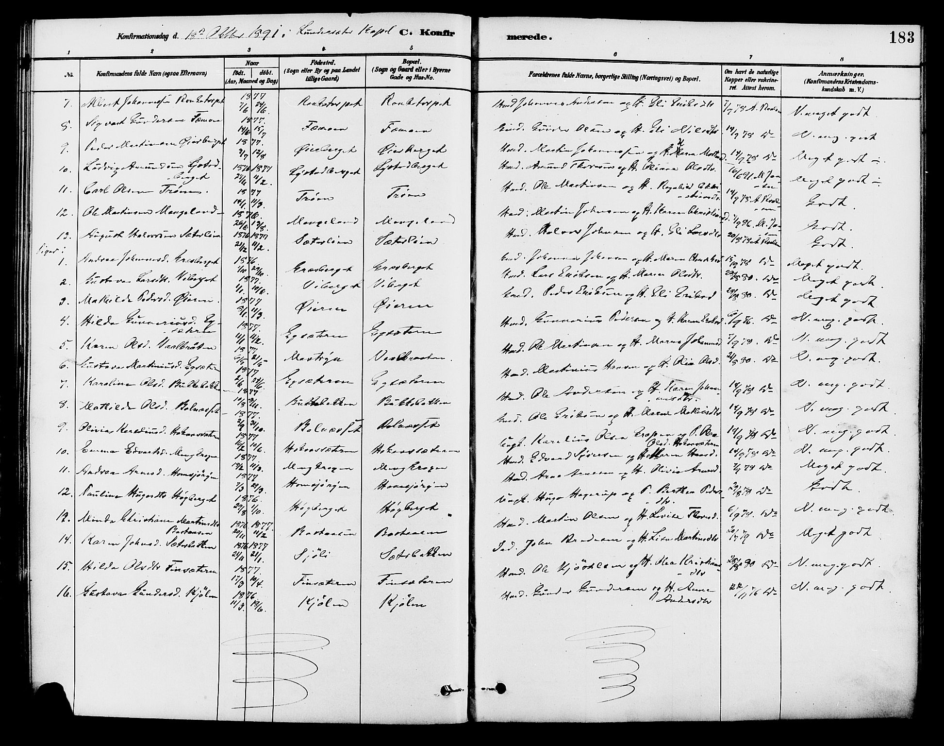 Brandval prestekontor, SAH/PREST-034/H/Ha/Haa/L0002: Parish register (official) no. 2, 1880-1894, p. 183