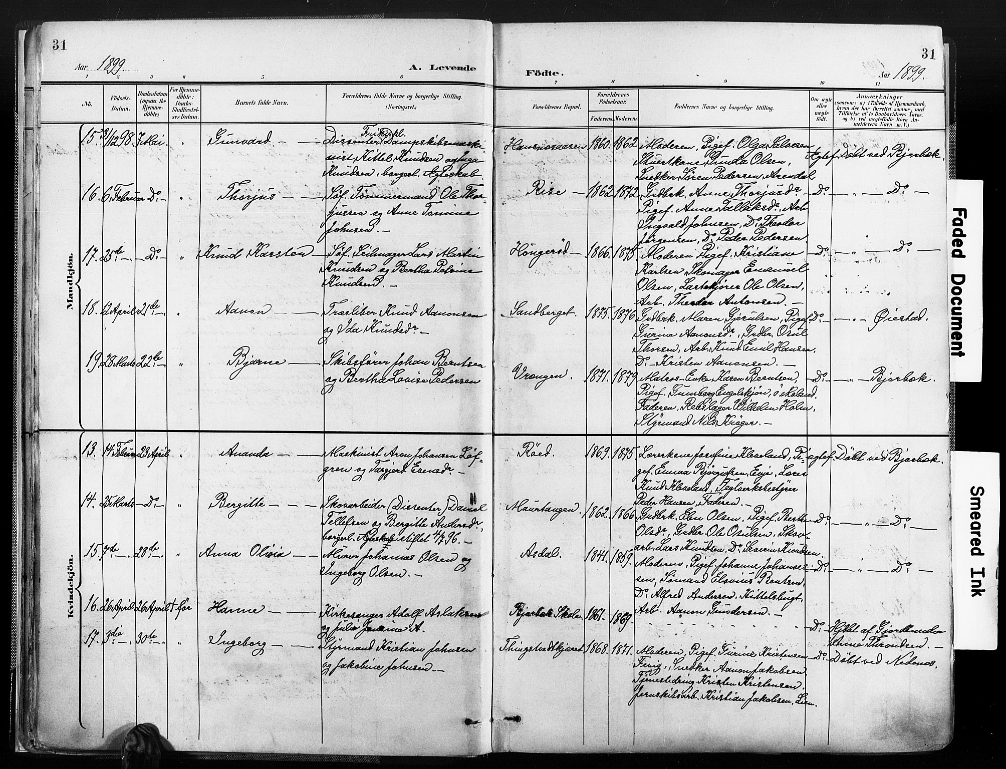 Øyestad sokneprestkontor, AV/SAK-1111-0049/F/Fa/L0018: Parish register (official) no. A 18, 1897-1907, p. 31