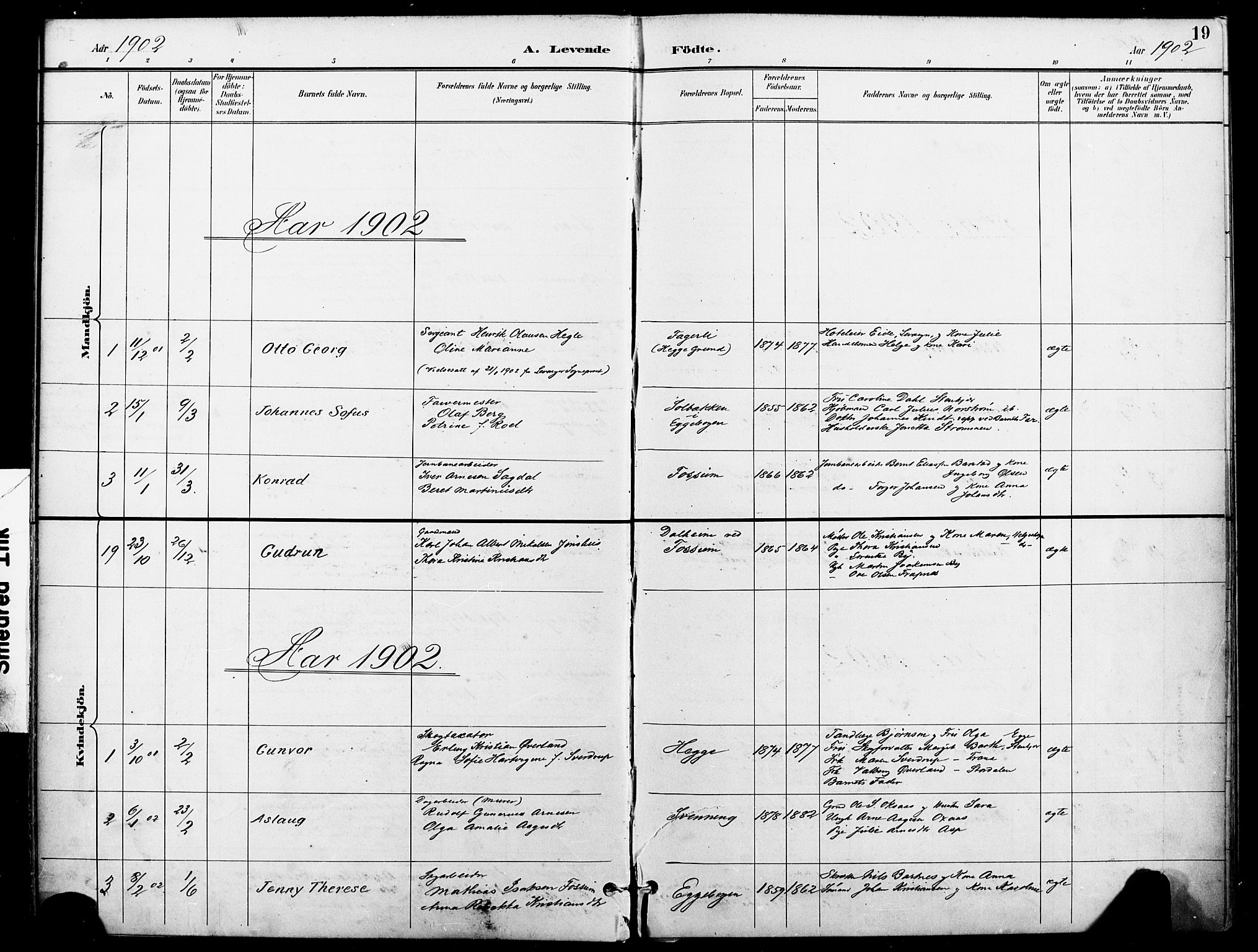 Ministerialprotokoller, klokkerbøker og fødselsregistre - Nord-Trøndelag, SAT/A-1458/740/L0379: Parish register (official) no. 740A02, 1895-1907, p. 19