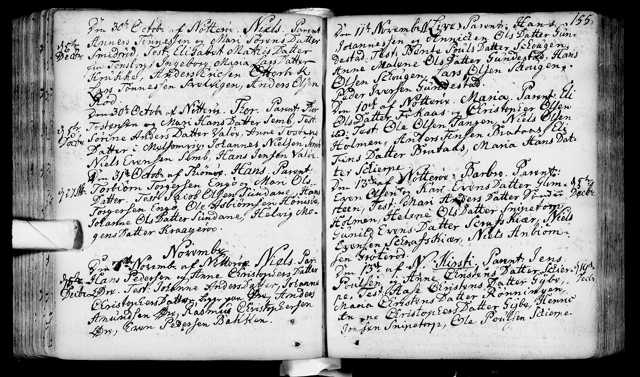 Nøtterøy kirkebøker, AV/SAKO-A-354/F/Fa/L0002: Parish register (official) no. I 2, 1738-1790, p. 155