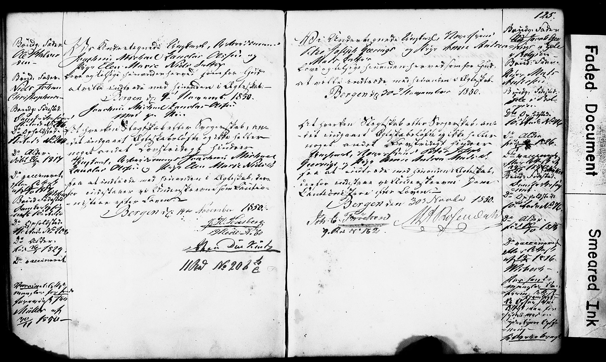 Domkirken sokneprestembete, AV/SAB-A-74801: Best man's statements no. II.5.4, 1845-1852, p. 125