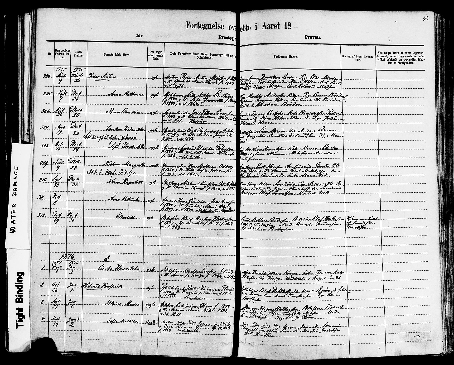Larvik kirkebøker, SAKO/A-352/F/Fa/L0006: Parish register (official) no. I 6, 1871-1883, p. 92