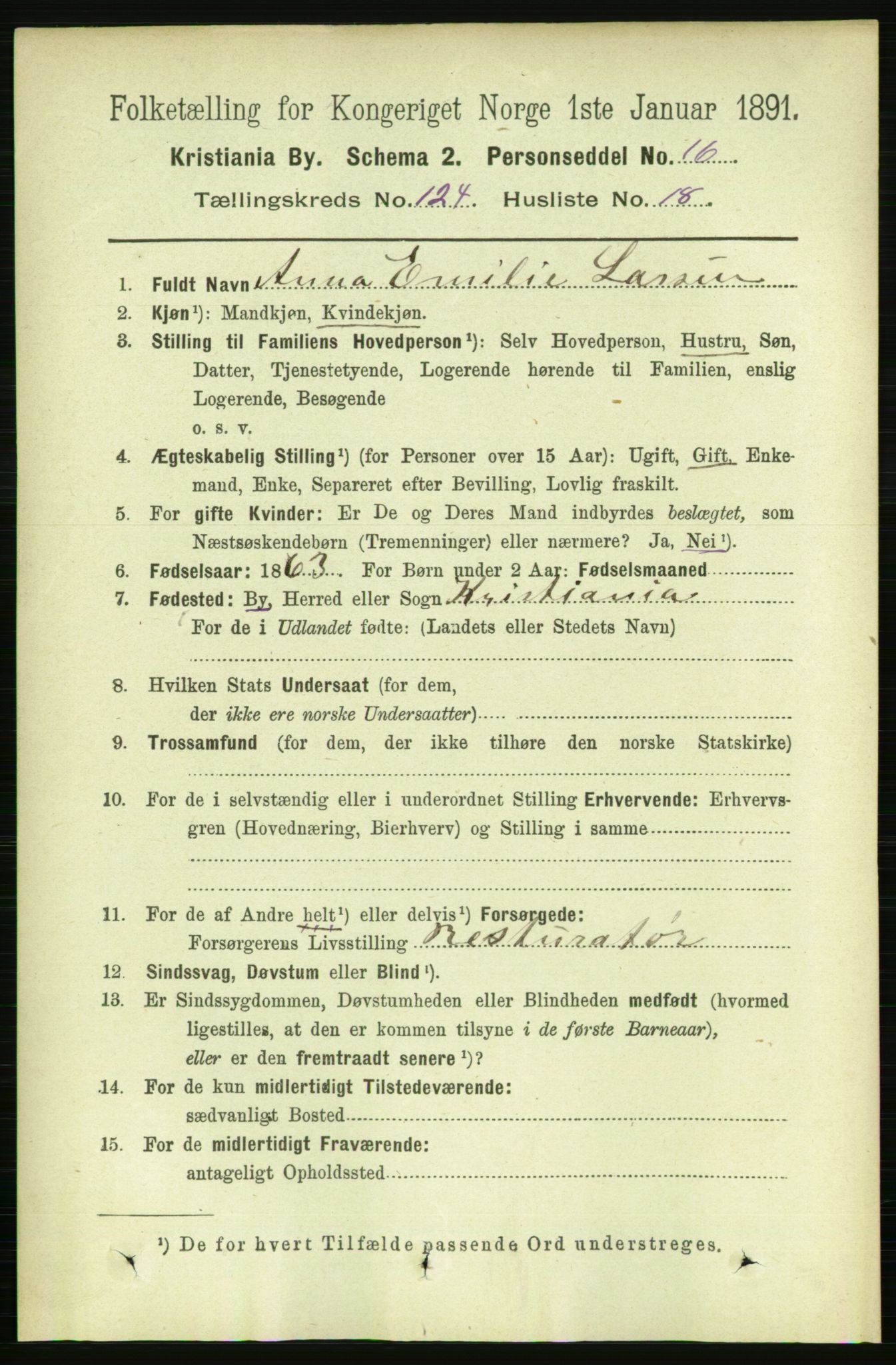 RA, 1891 census for 0301 Kristiania, 1891, p. 65597