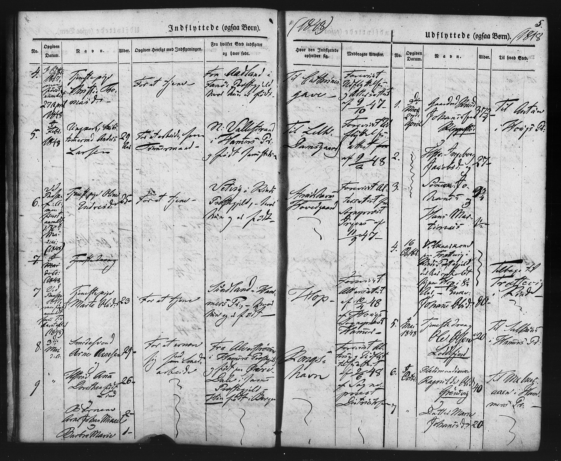 Askøy Sokneprestembete, SAB/A-74101/H/Ha/Haa/Haaa/L0011: Parish register (official) no. A 11, 1846-1856, p. 5
