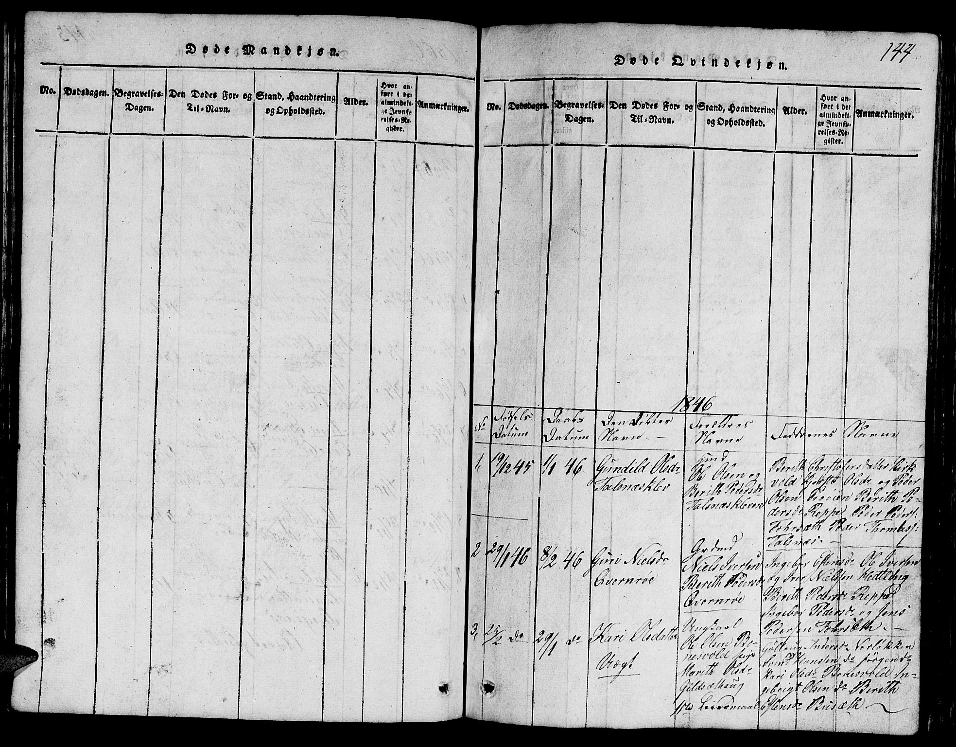 Ministerialprotokoller, klokkerbøker og fødselsregistre - Sør-Trøndelag, AV/SAT-A-1456/688/L1026: Parish register (copy) no. 688C01, 1817-1860, p. 144