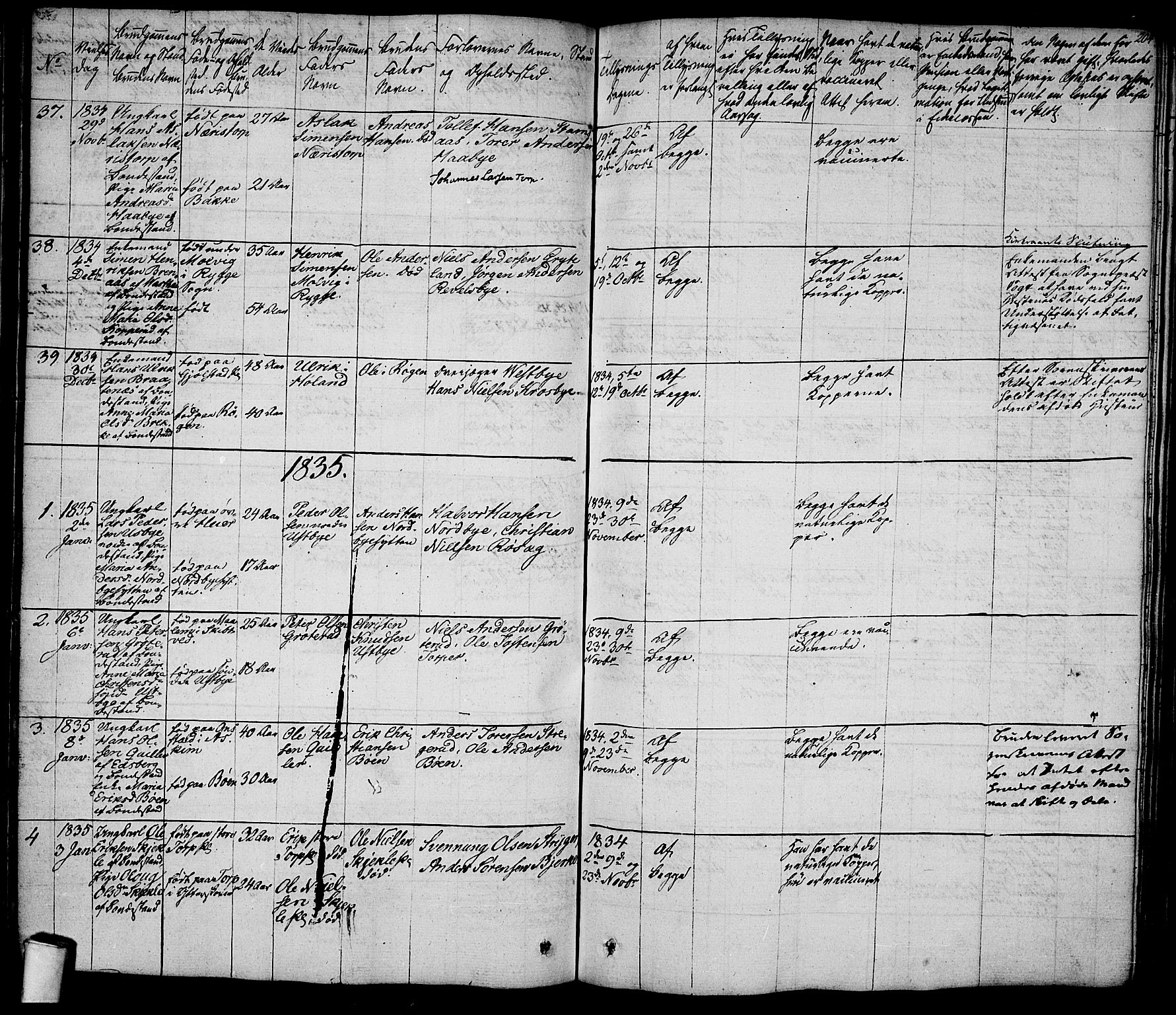 Rakkestad prestekontor Kirkebøker, SAO/A-2008/F/Fa/L0007: Parish register (official) no. I 7, 1825-1841, p. 204