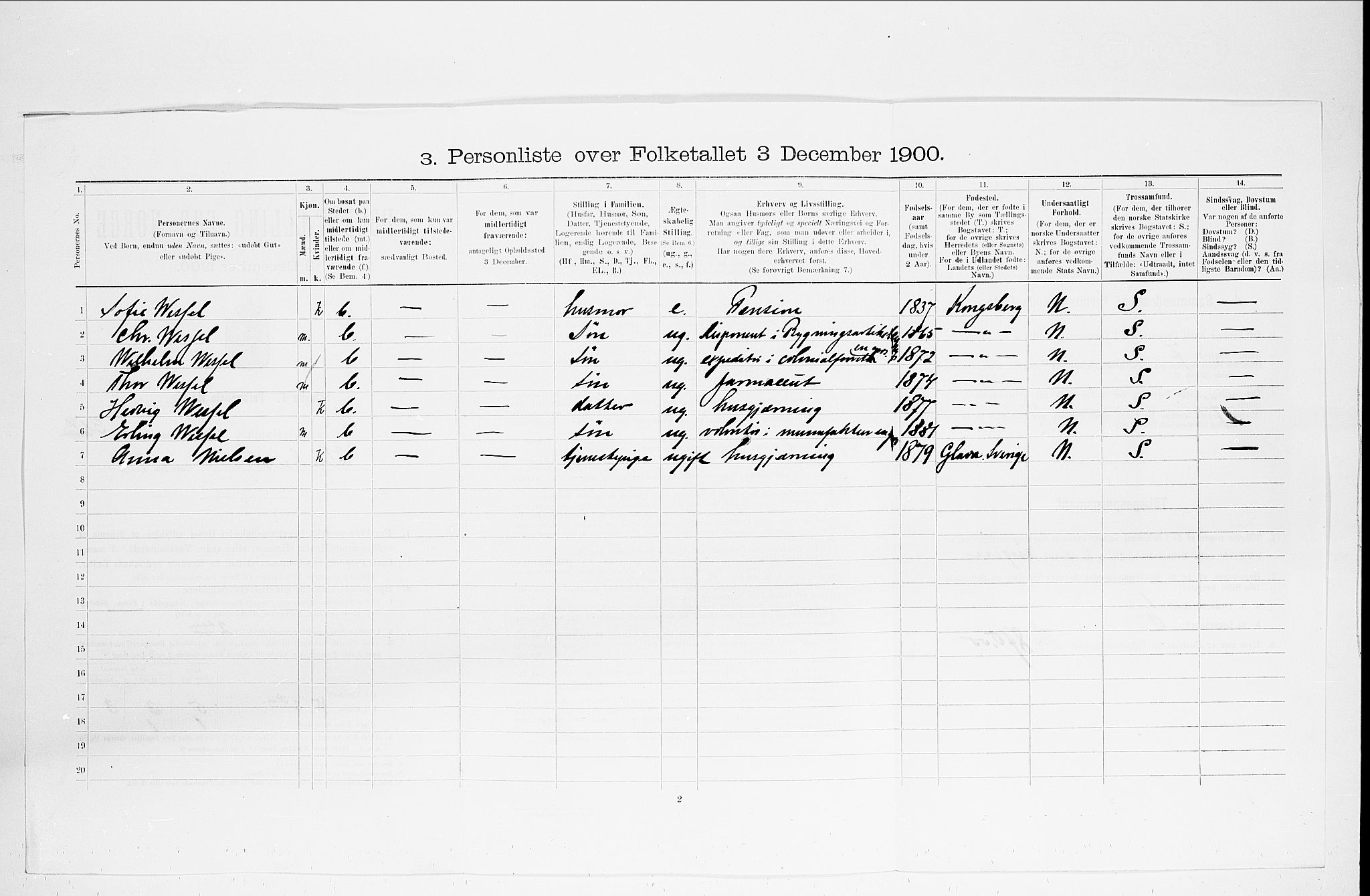 SAO, 1900 census for Kristiania, 1900, p. 40809