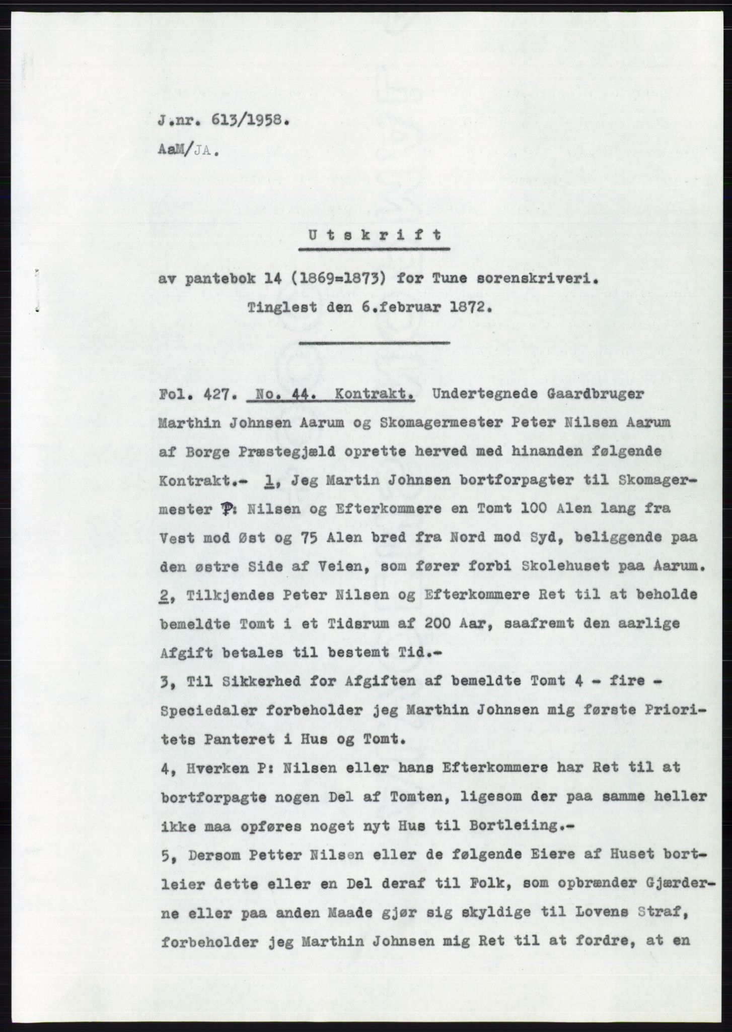 Statsarkivet i Oslo, SAO/A-10621/Z/Zd/L0008: Avskrifter, j.nr 14-1096/1958, 1958, p. 235