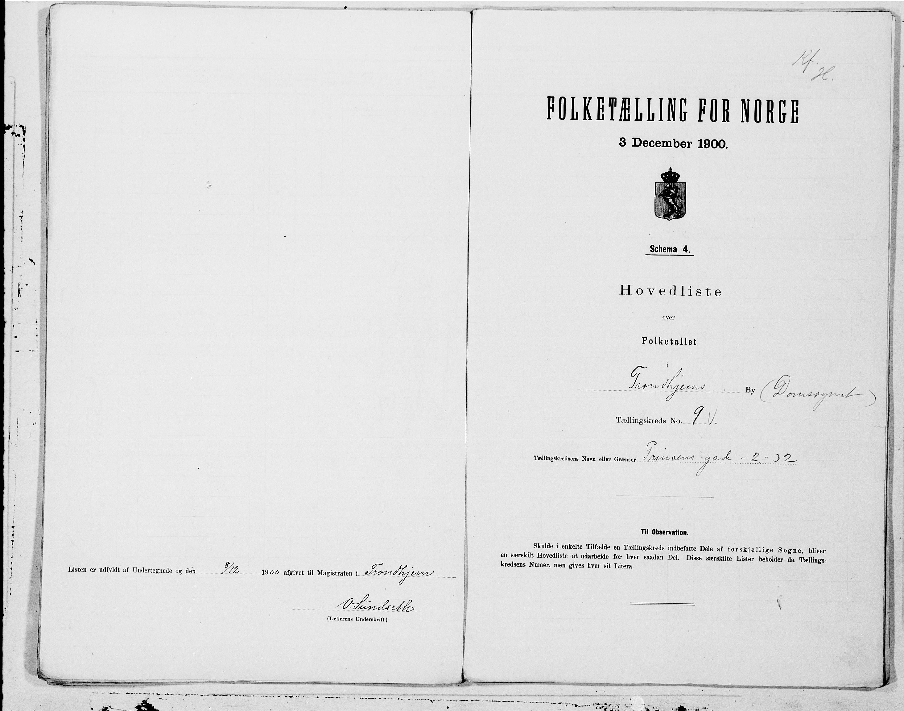 SAT, 1900 census for Trondheim, 1900, p. 17
