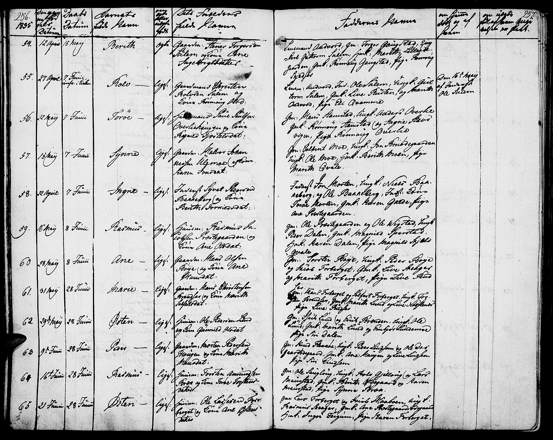 Lom prestekontor, AV/SAH-PREST-070/K/L0005: Parish register (official) no. 5, 1825-1837, p. 256-257