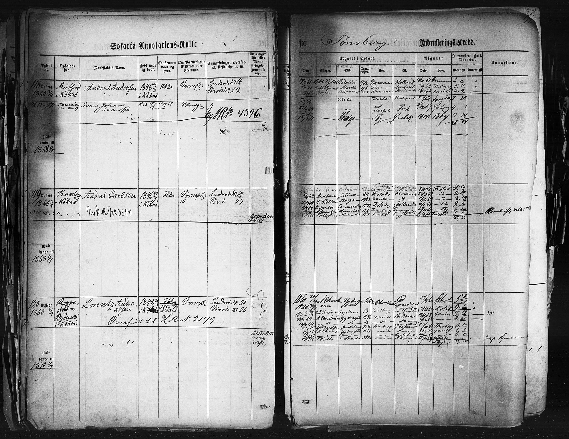 Tønsberg innrulleringskontor, AV/SAKO-A-786/F/Fb/L0001: Annotasjonsrulle Patent nr. 1-1724, 1860-1868, p. 46