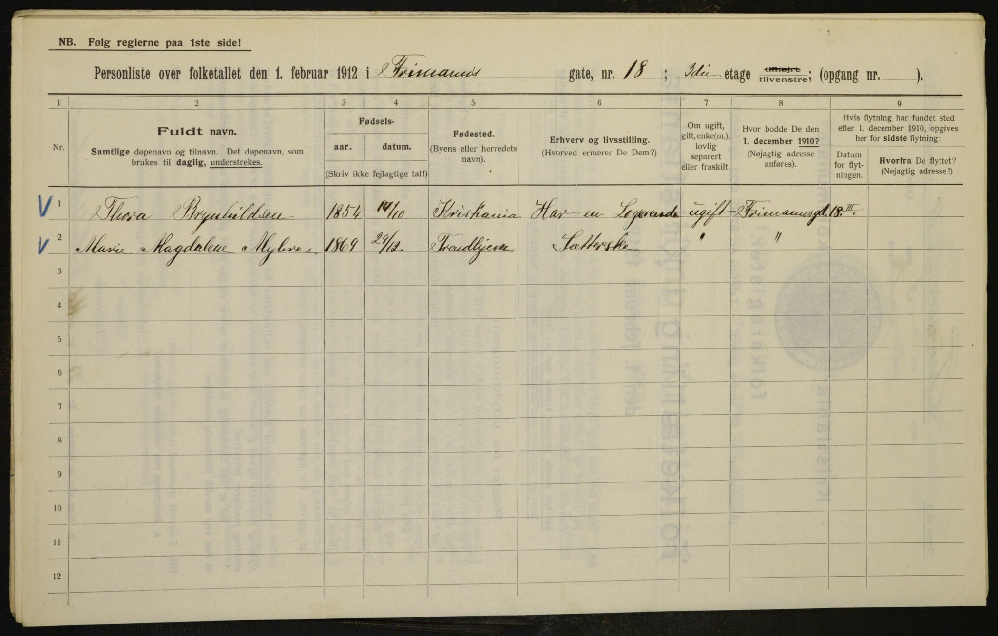 OBA, Municipal Census 1912 for Kristiania, 1912, p. 26821