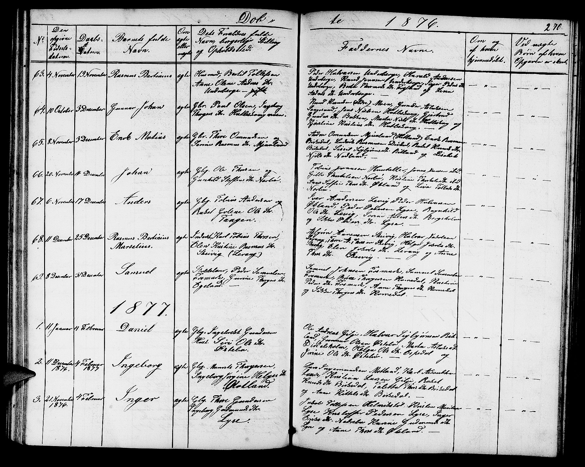 Høgsfjord sokneprestkontor, SAST/A-101624/H/Ha/Hab/L0002: Parish register (copy) no. B 2, 1855-1882, p. 269-270