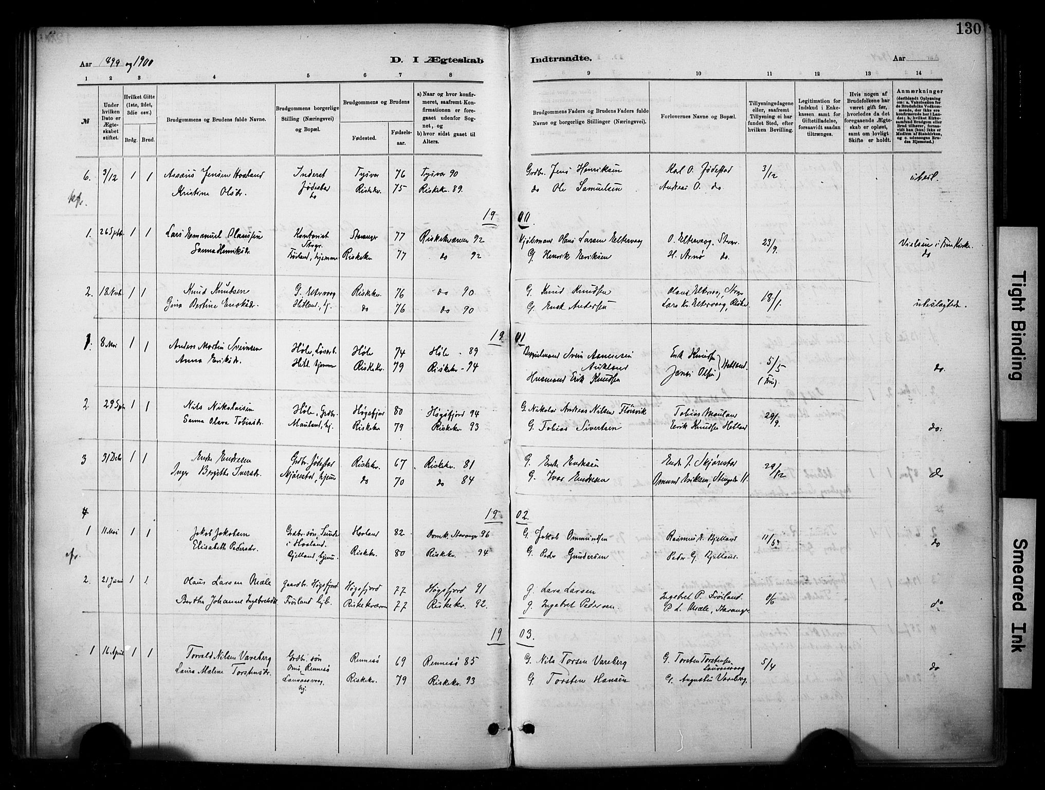 Hetland sokneprestkontor, AV/SAST-A-101826/30/30BA/L0010: Parish register (official) no. A 10, 1882-1925, p. 130