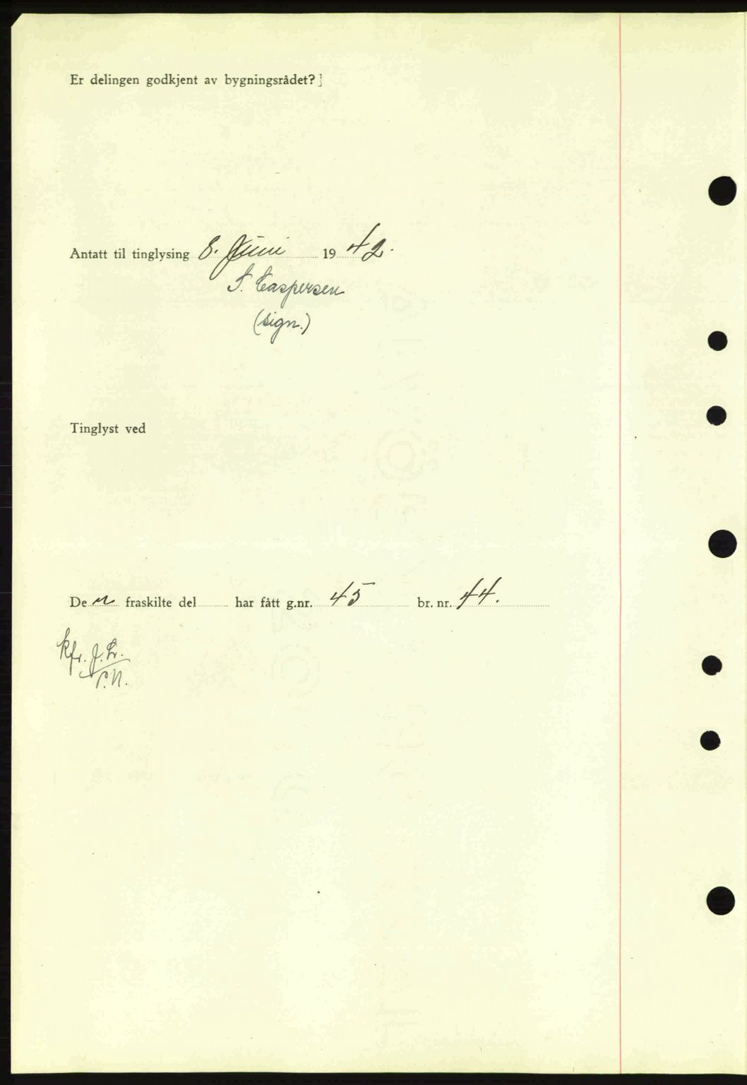 Nordfjord sorenskriveri, AV/SAB-A-2801/02/02b/02bj/L0007: Mortgage book no. A7, 1941-1943, Diary no: : 742/1942