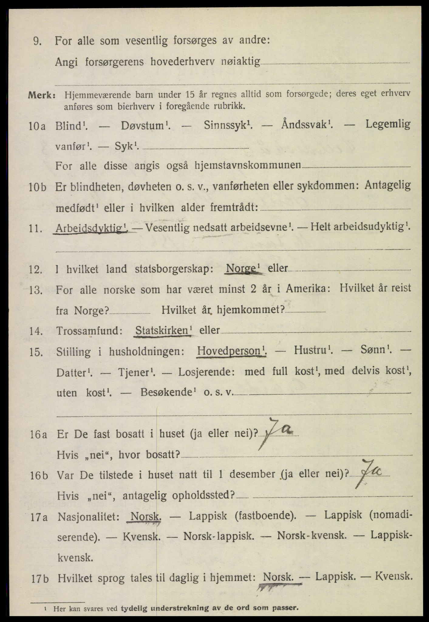 SAT, 1920 census for Gildeskål, 1920, p. 5403