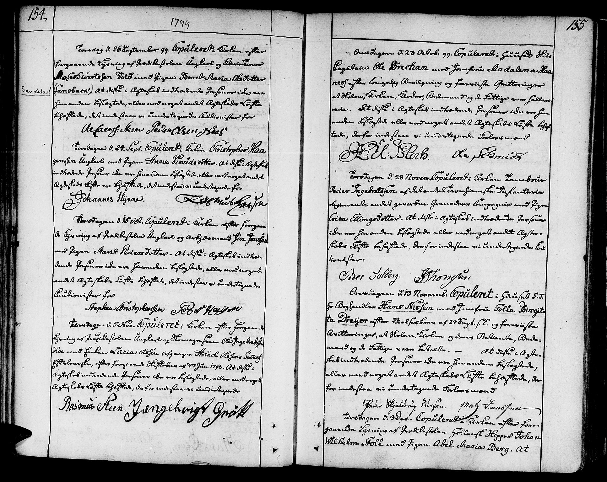 Ministerialprotokoller, klokkerbøker og fødselsregistre - Sør-Trøndelag, SAT/A-1456/602/L0105: Parish register (official) no. 602A03, 1774-1814, p. 154-155