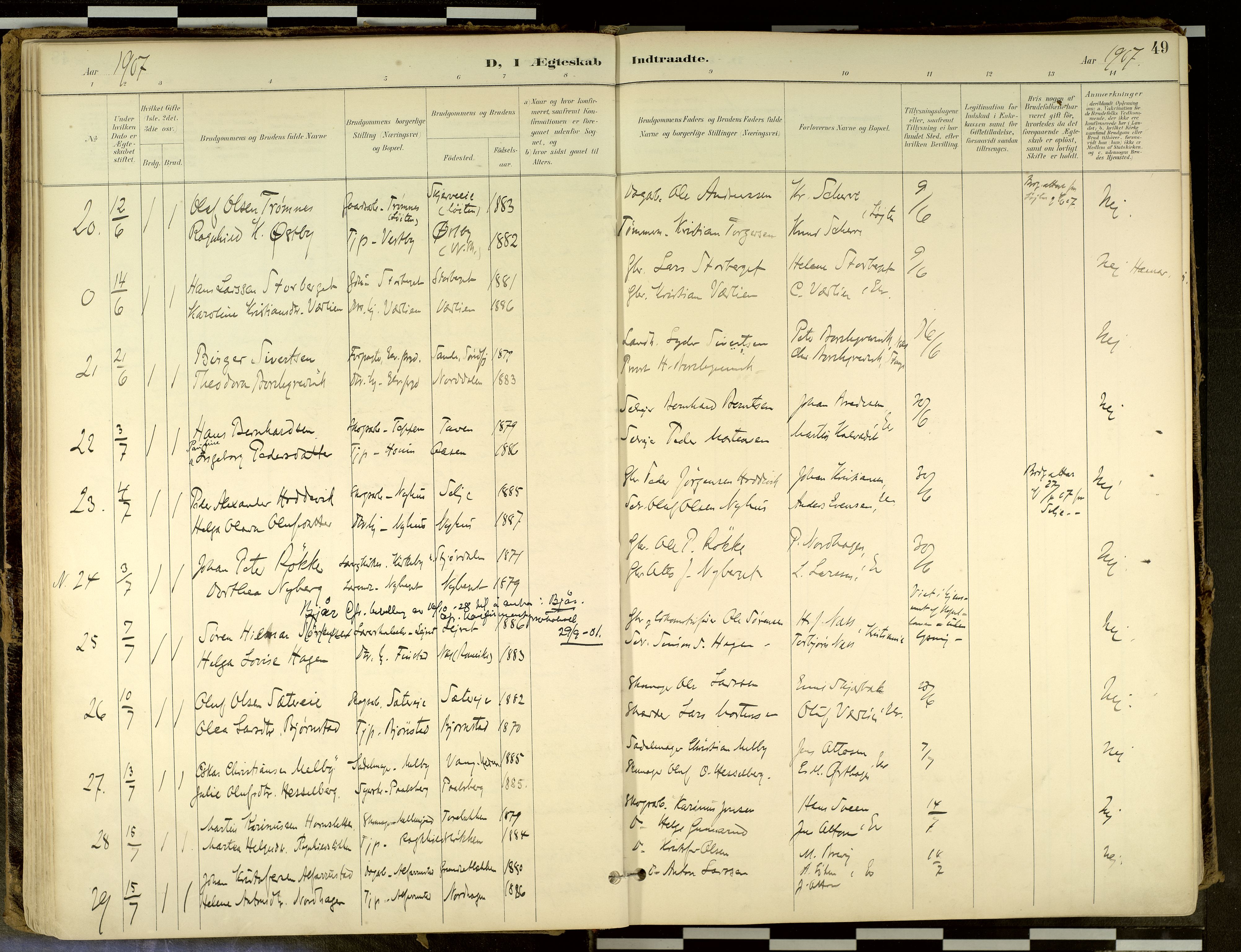 Elverum prestekontor, AV/SAH-PREST-044/H/Ha/Haa/L0018: Parish register (official) no. 18, 1894-1914, p. 49