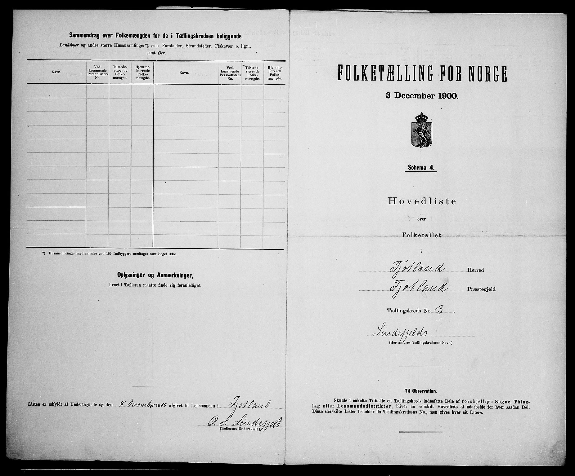 SAK, 1900 census for Fjotland, 1900, p. 19