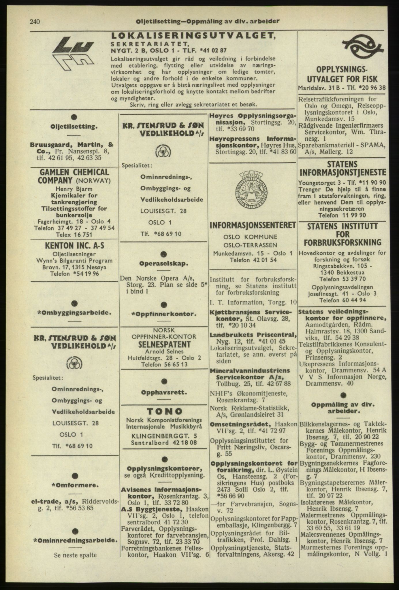 Kristiania/Oslo adressebok, PUBL/-, 1974-1975, p. 240