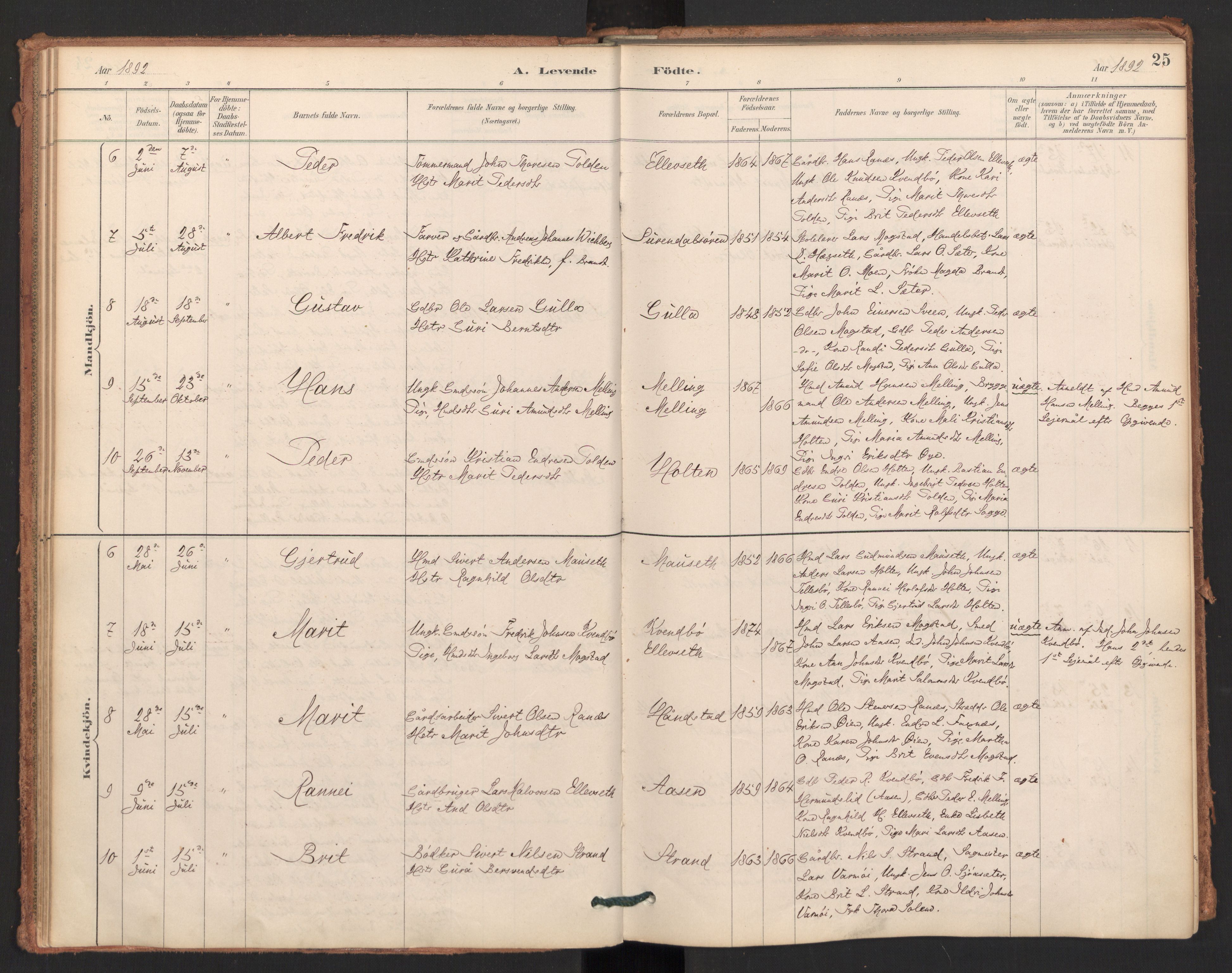 Ministerialprotokoller, klokkerbøker og fødselsregistre - Møre og Romsdal, AV/SAT-A-1454/596/L1056: Parish register (official) no. 596A01, 1885-1900, p. 25