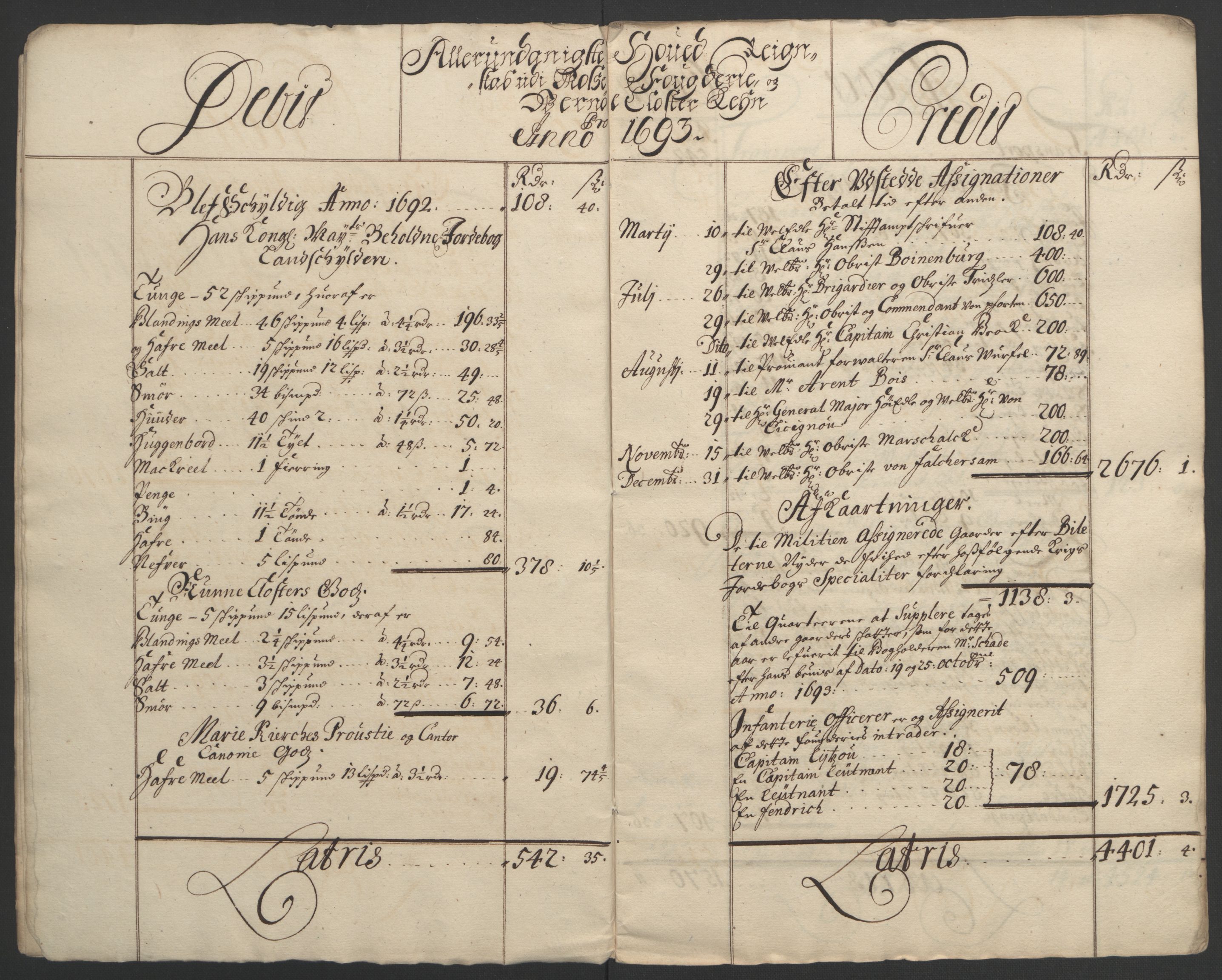 Rentekammeret inntil 1814, Reviderte regnskaper, Fogderegnskap, AV/RA-EA-4092/R02/L0108: Fogderegnskap Moss og Verne kloster, 1692-1693, p. 212