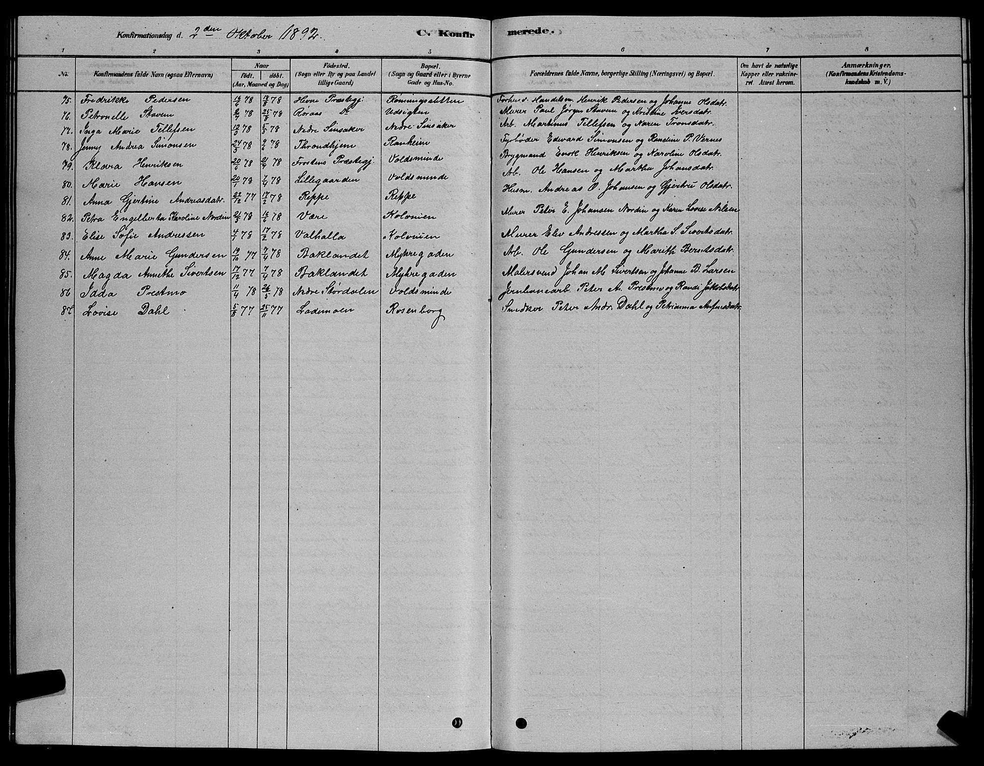 Ministerialprotokoller, klokkerbøker og fødselsregistre - Sør-Trøndelag, AV/SAT-A-1456/606/L0312: Parish register (copy) no. 606C08, 1878-1894