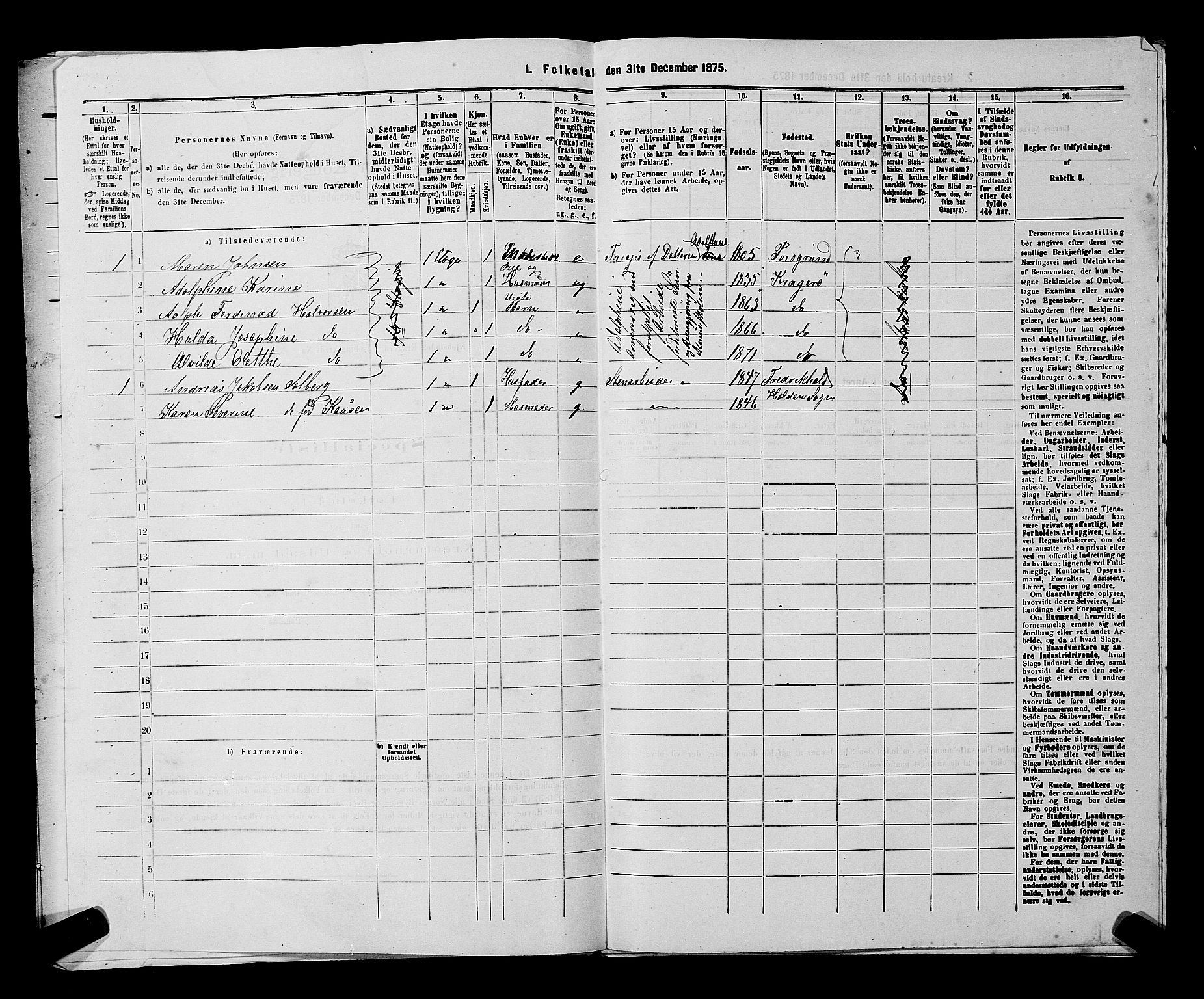 SAKO, 1875 census for 0801P Kragerø, 1875, p. 766