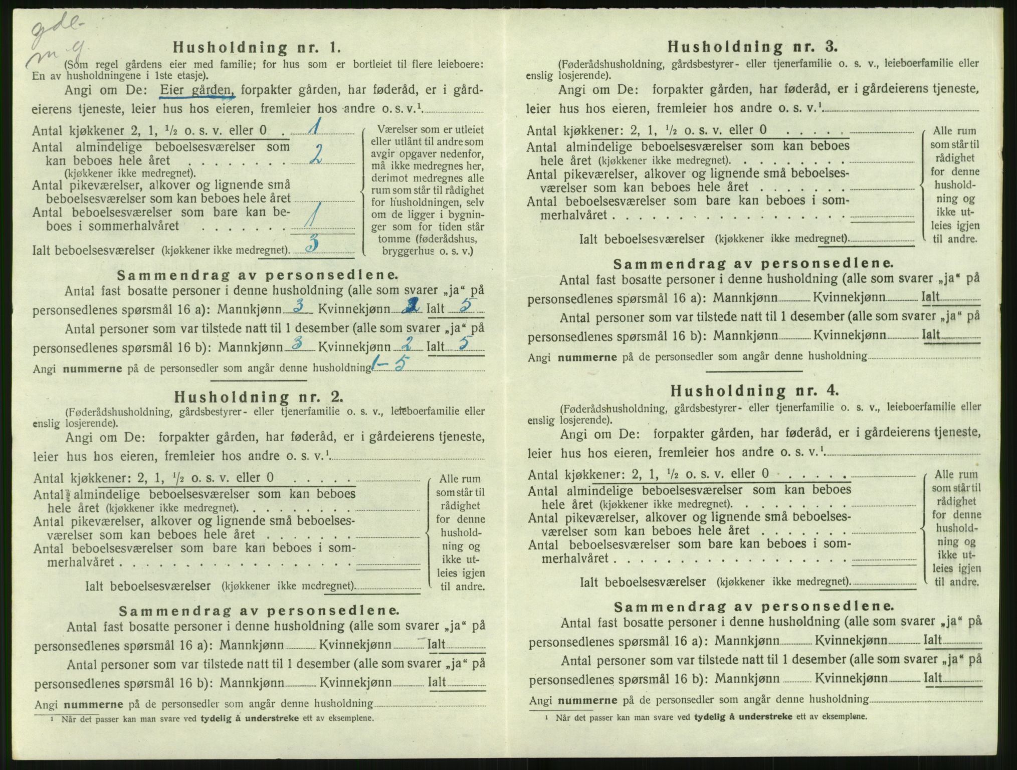 SAT, 1920 census for Volda, 1920, p. 169