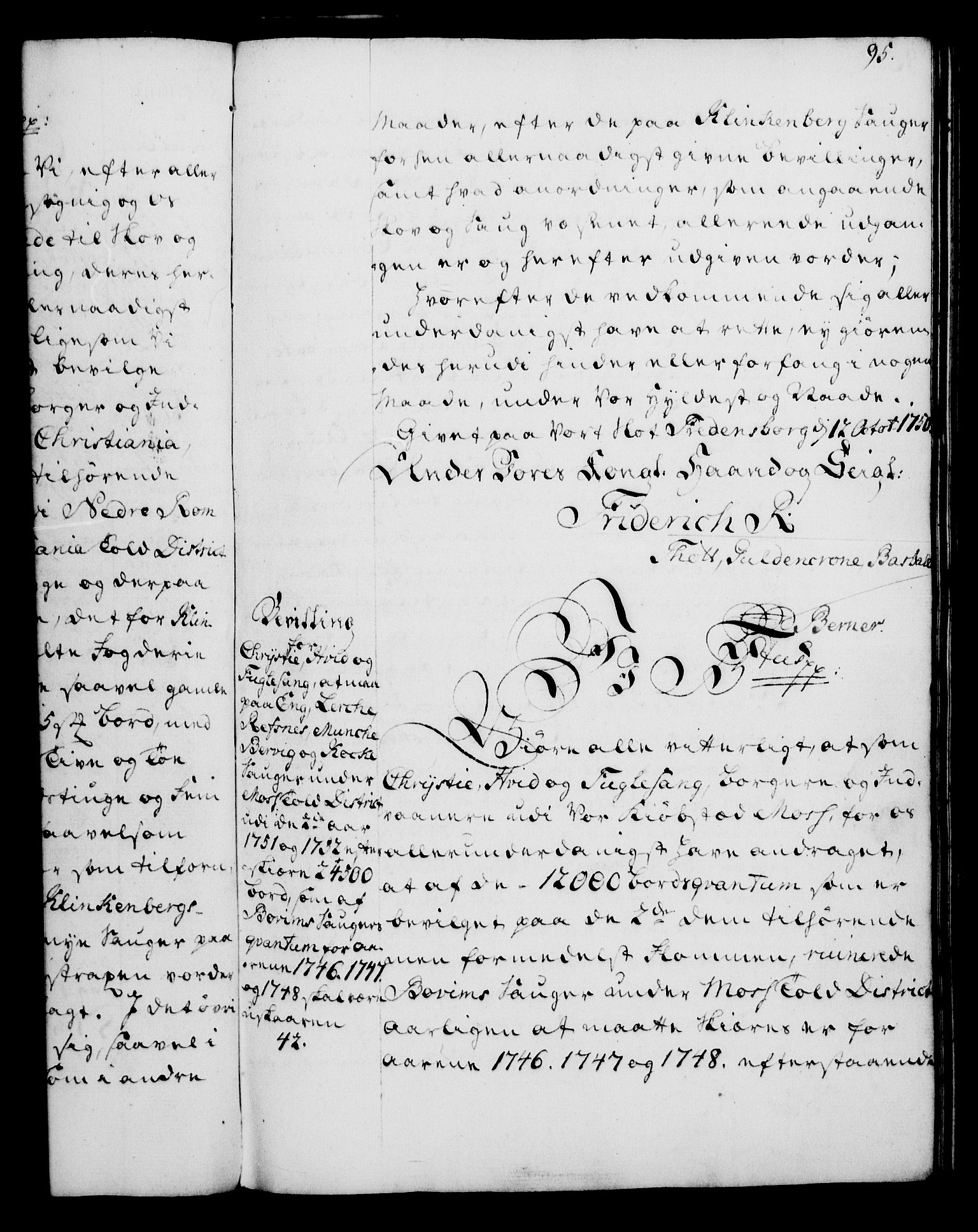 Rentekammeret, Kammerkanselliet, RA/EA-3111/G/Gg/Gga/L0006: Norsk ekspedisjonsprotokoll med register (merket RK 53.6), 1749-1759, p. 95