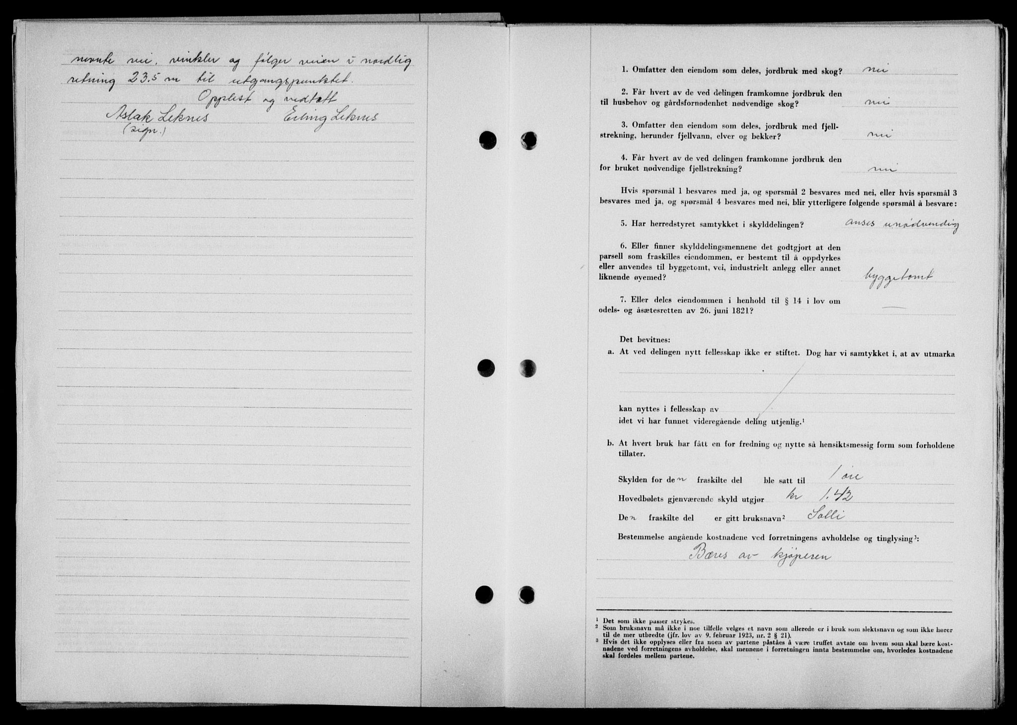 Lofoten sorenskriveri, SAT/A-0017/1/2/2C/L0018a: Mortgage book no. 18a, 1948-1948, Diary no: : 1060/1948